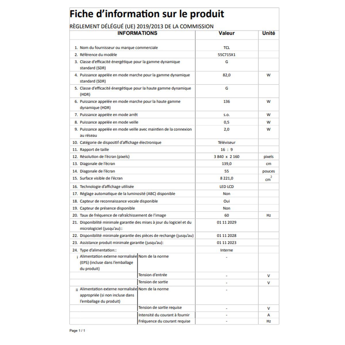 TCL 55C715 TV QLED 4K UHD 139 cm Smart TV