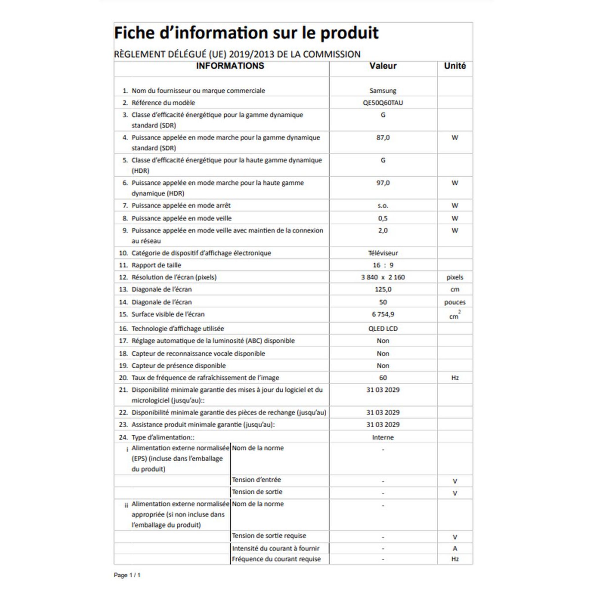Voir la diapositive 11 : SAMSUNG QE50Q60T 2020 TV QLED 4K UHD 125 cm Smart TV