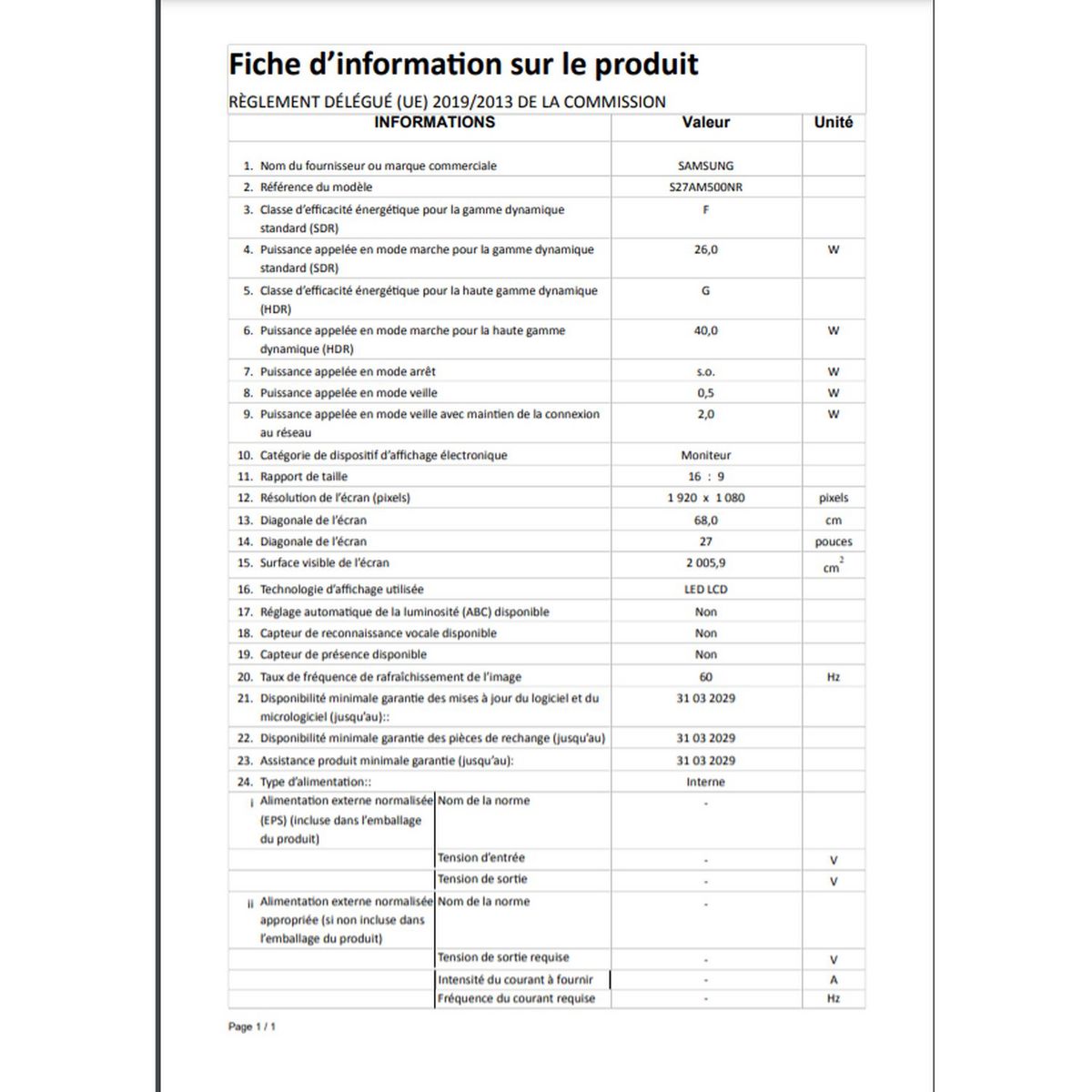 SAMSUNG Ecran PC Smart Monitor M5 LS27AM500NRXEN - Noir