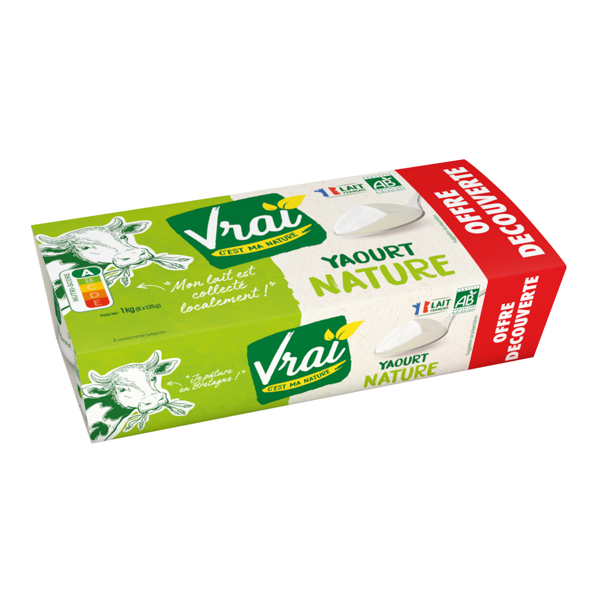 VRAI Yaourt nature bio 8x125g