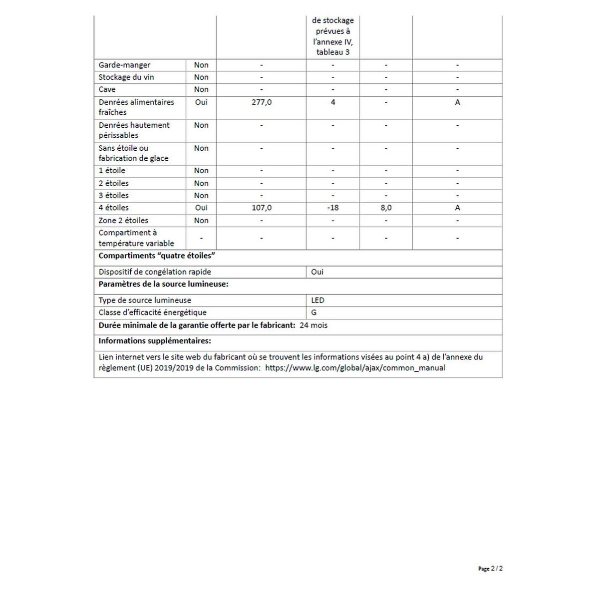 LG Réfrigérateur combiné GBB61DSJEC 341 L, Froid ventilé No frost