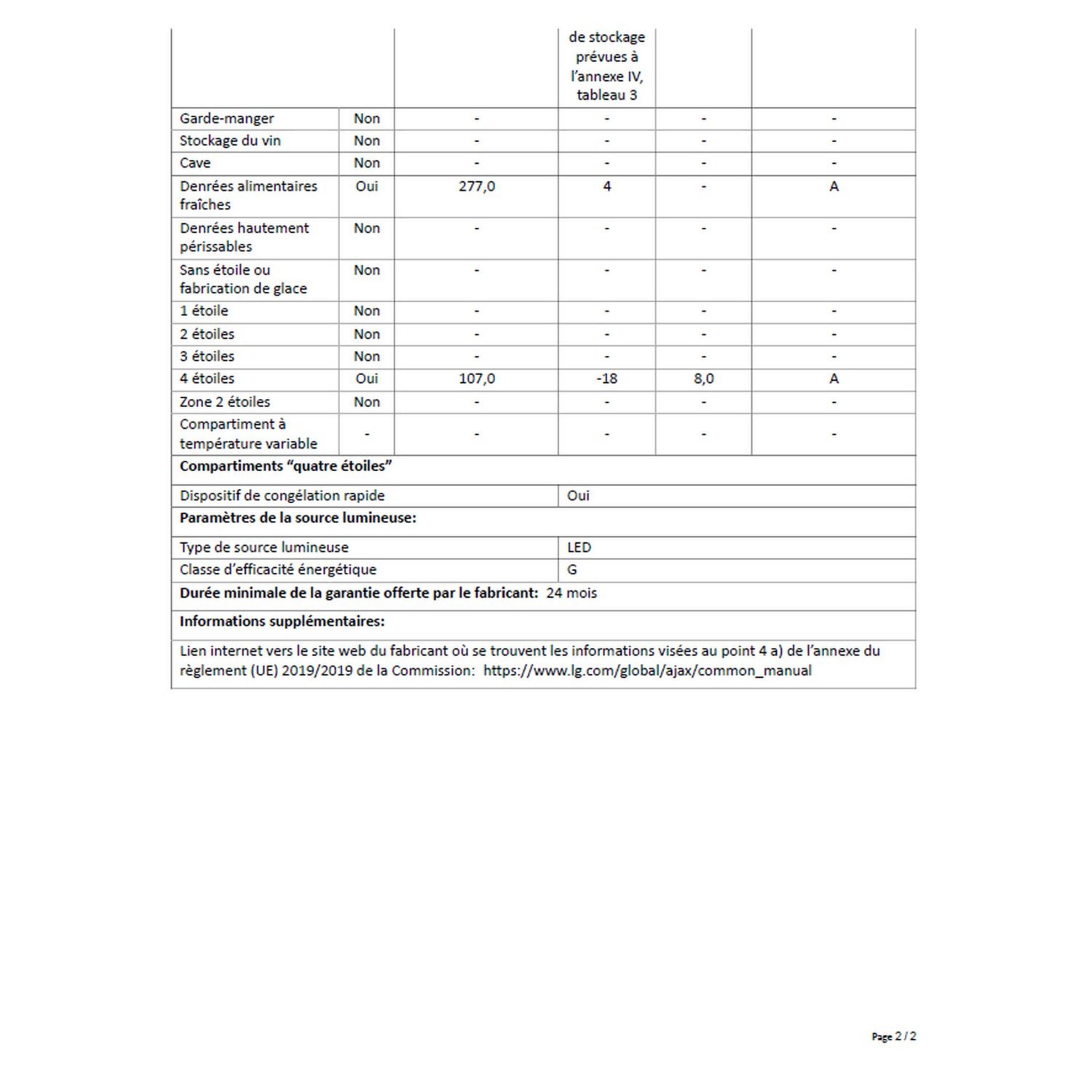 Voir la diapositive 7 : LG Réfrigérateur combiné GBB61DSJEC 341 L, Froid ventilé No frost
