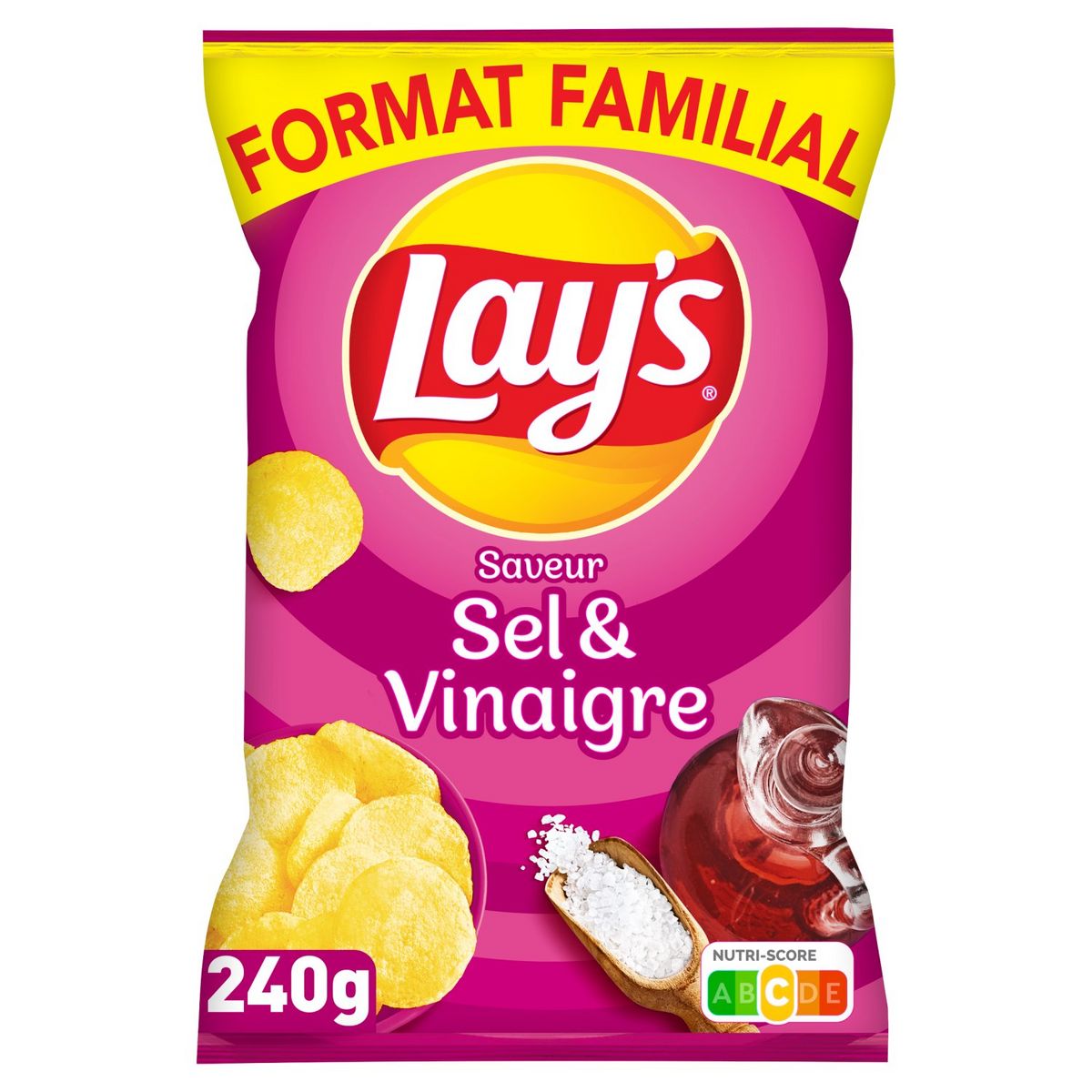 LAY'S Chips saveur sel et vinaigre maxi format 240g
