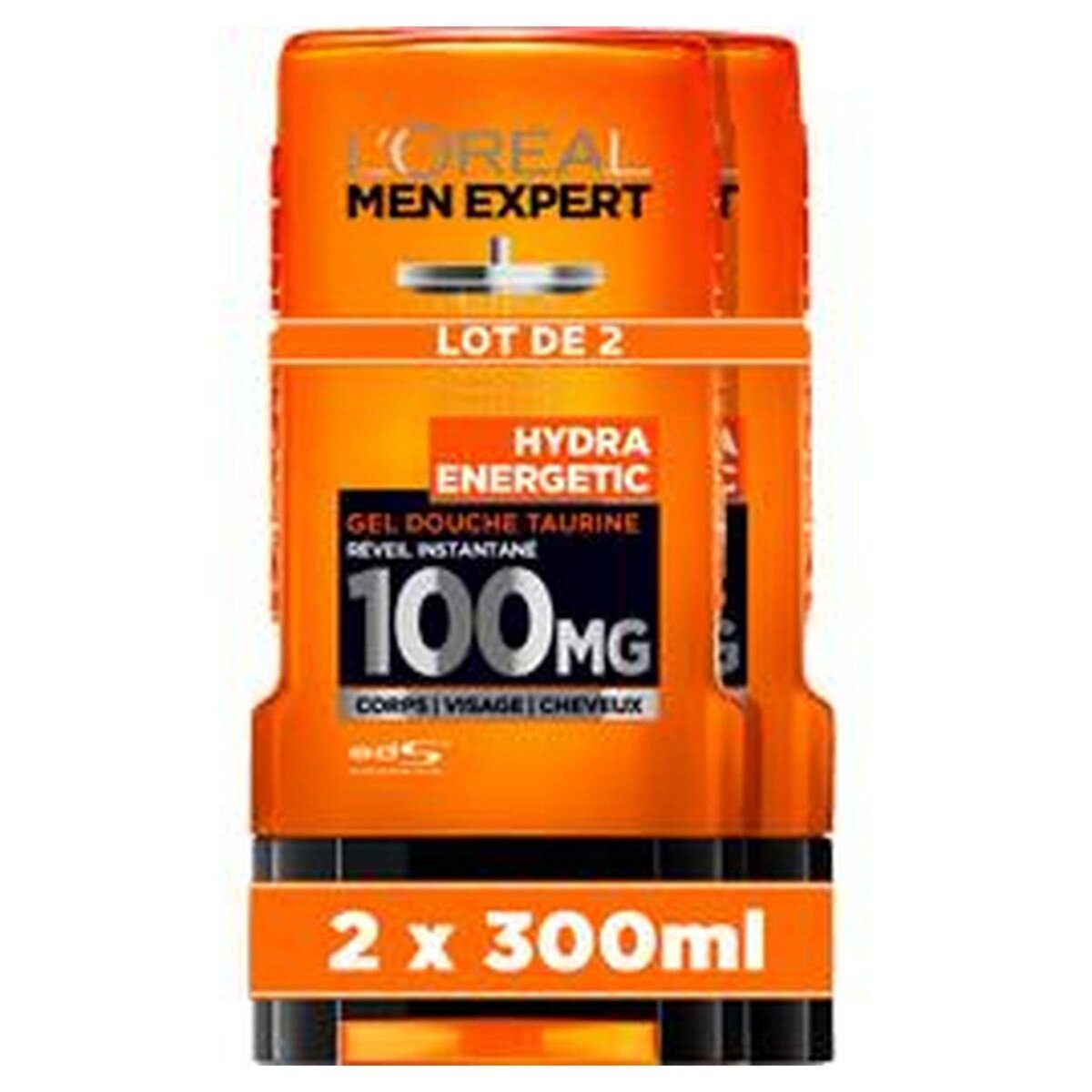 L'OREAL Men expert gel douche hydra energetic corps visage et cheveux 2x300ml