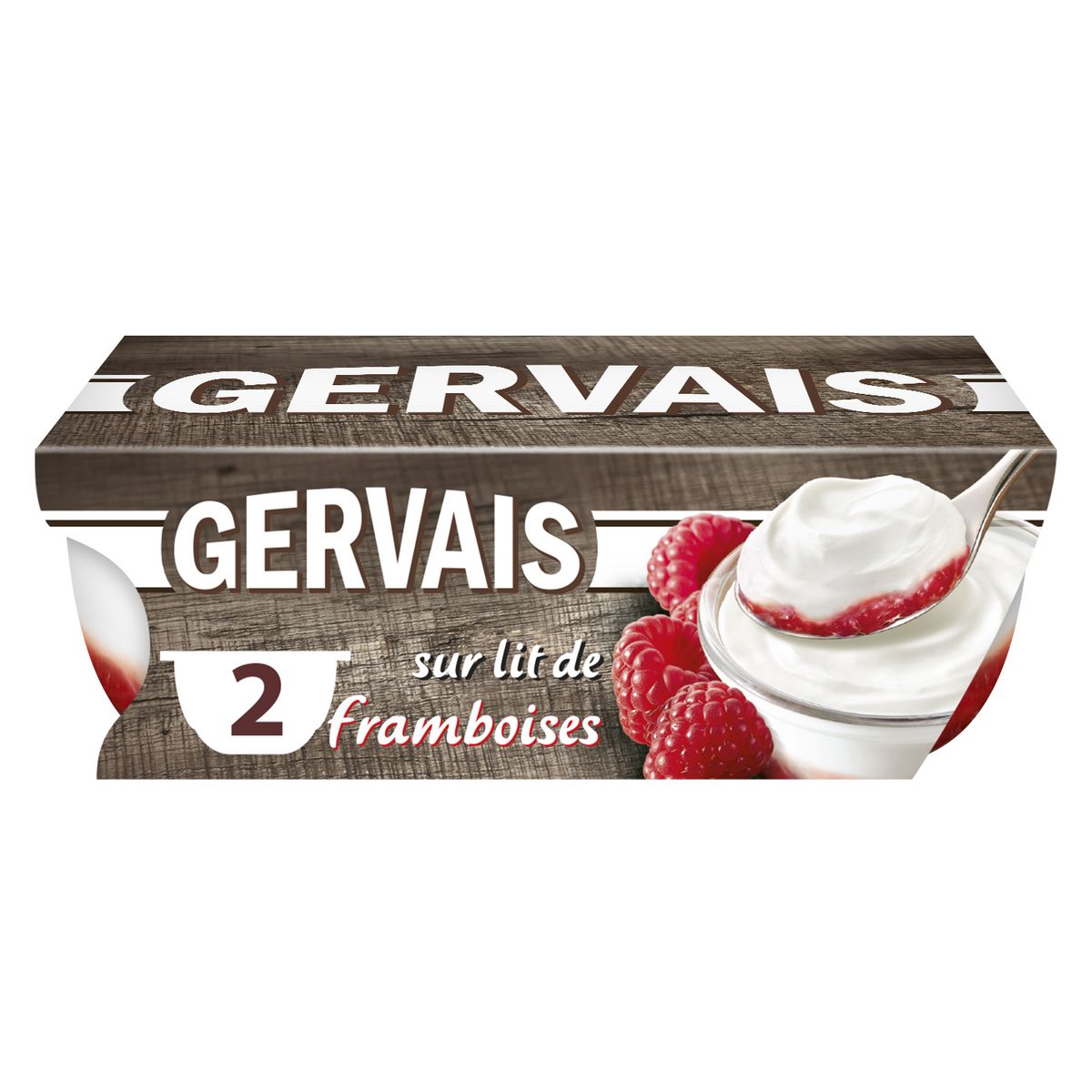 GERVAIS Yaourt à la grecque sur lit de framboise 2x115g 2x115g