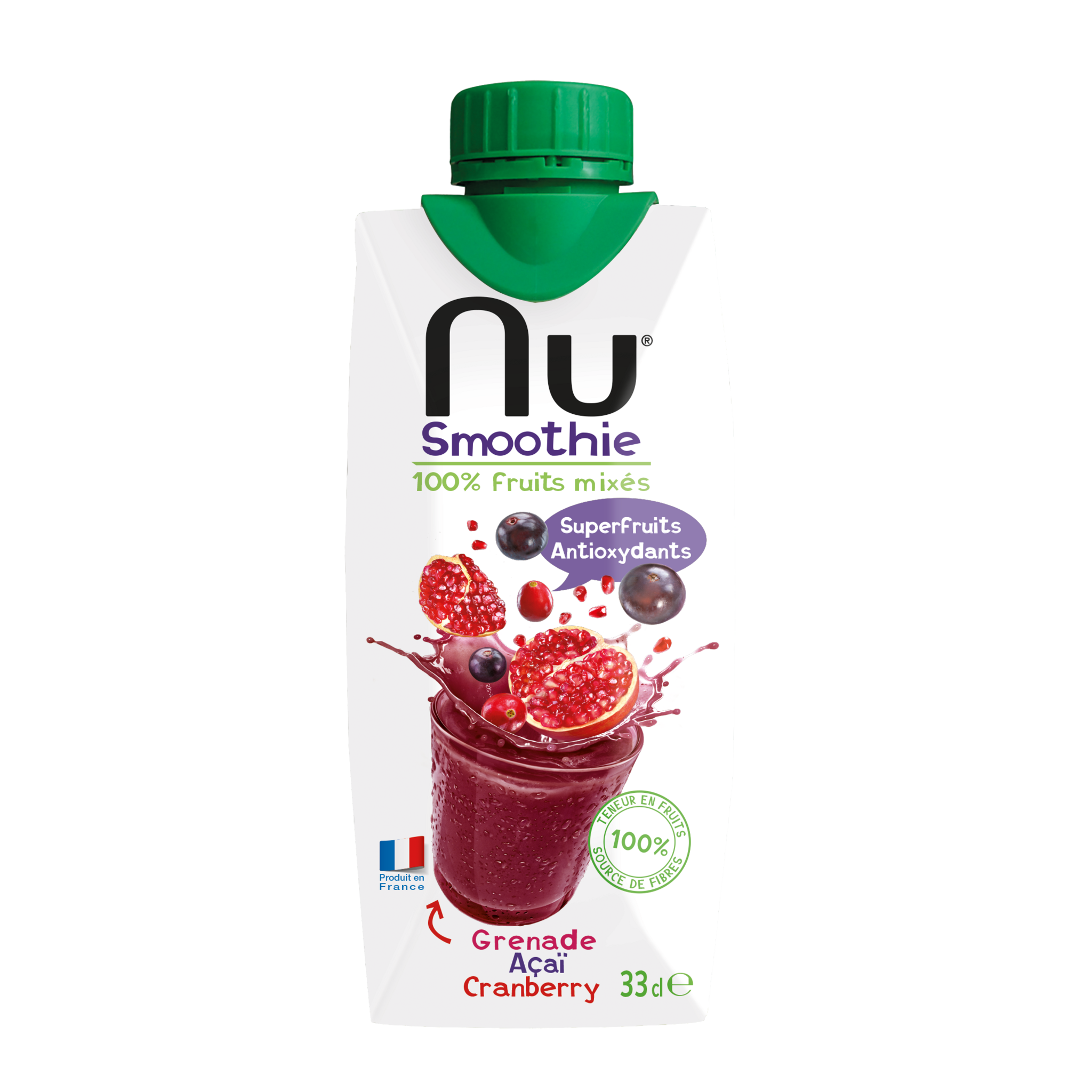 NU Smoothie grenade açai et cranberry 33cl