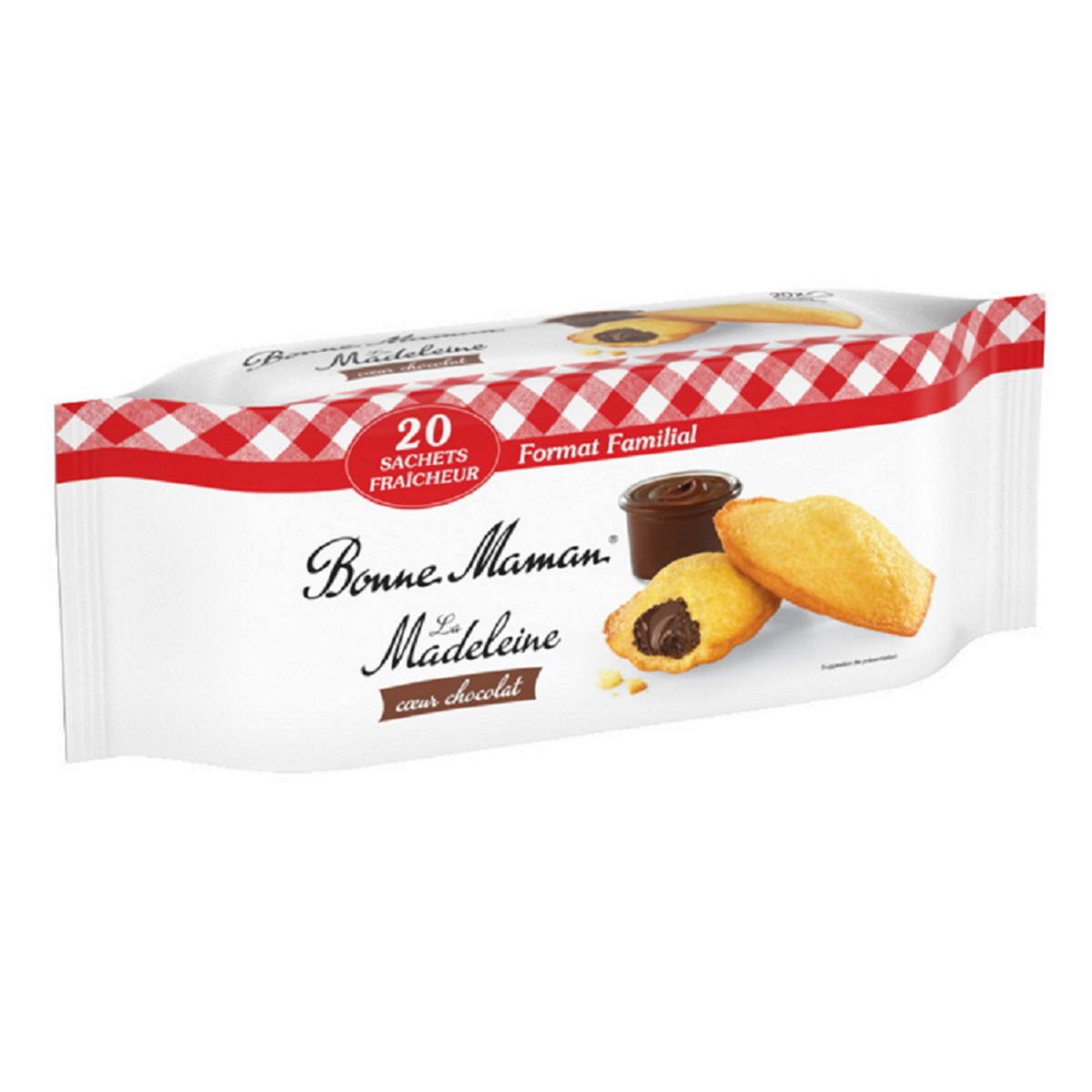 BONNE MAMAN Madeleine fourrée au chocolat sachets individuels 20 madeleines 600g