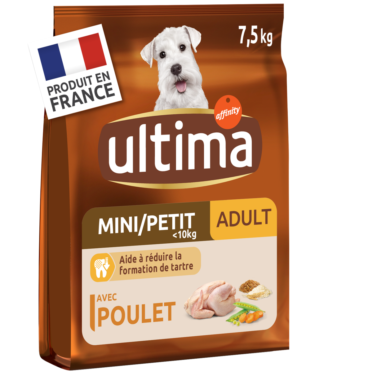 ULTIMA Mini adulte croquettes au poulet pour petit chien 7,5kg