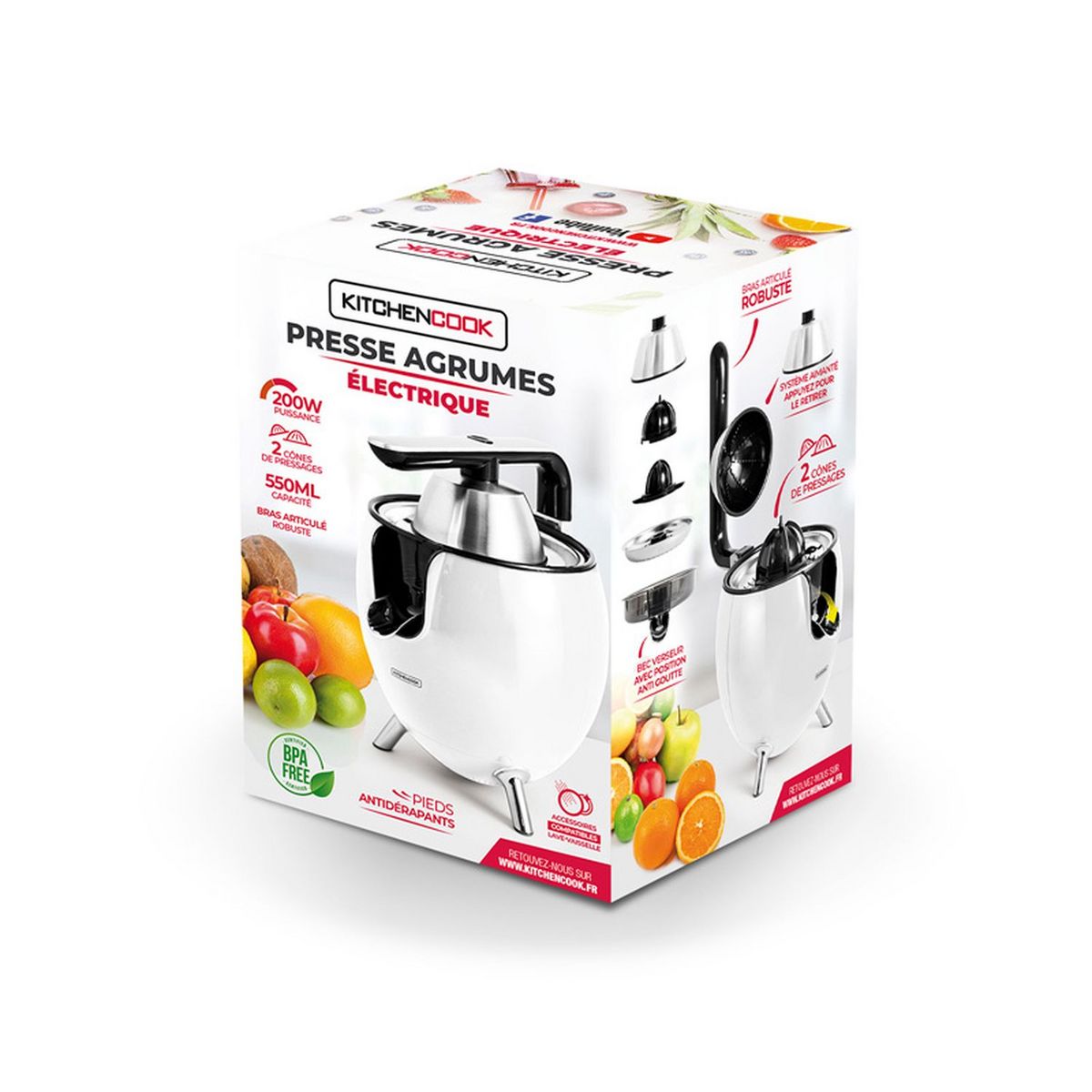 KITCHENCOOK Presse agrume électrique PRESSPOD - Blanc