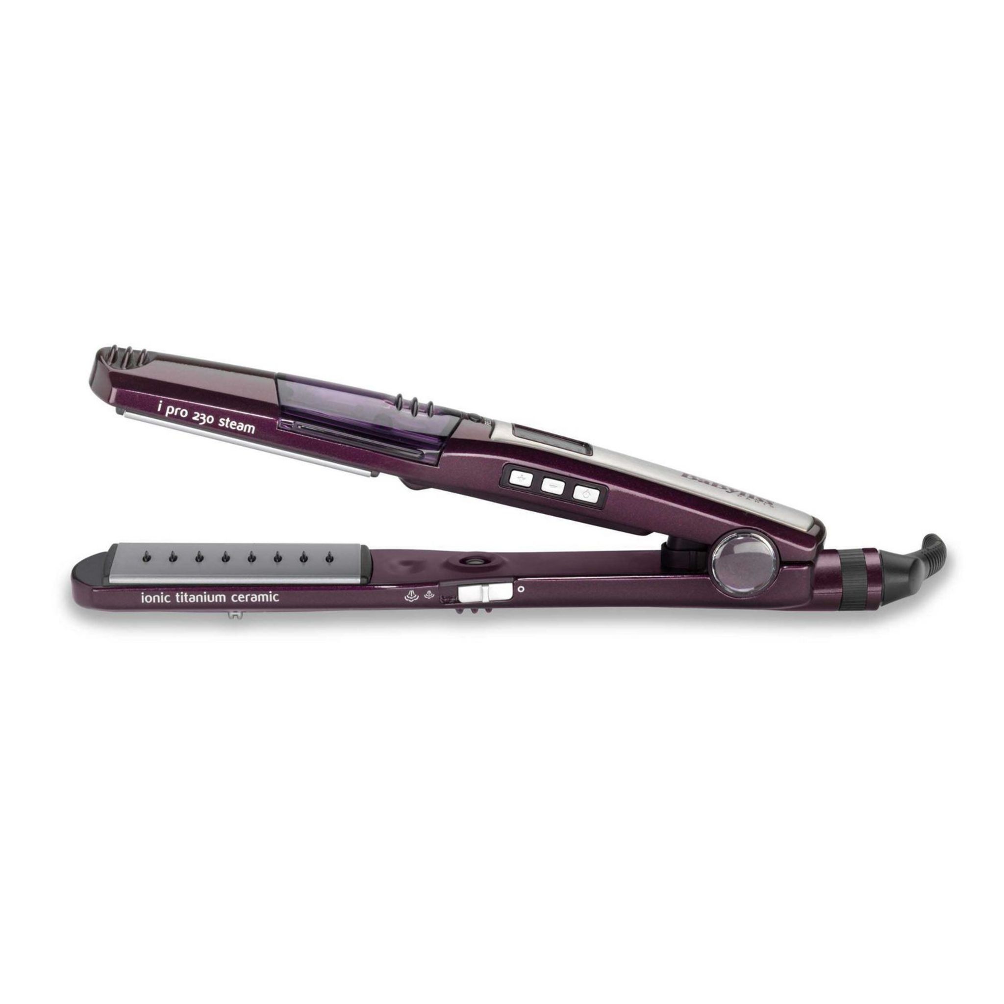 Voir la diapositive 1 : BABYLISS Lisseur céramique fontion vapeur et ionique I-PRO 230 - Violet
