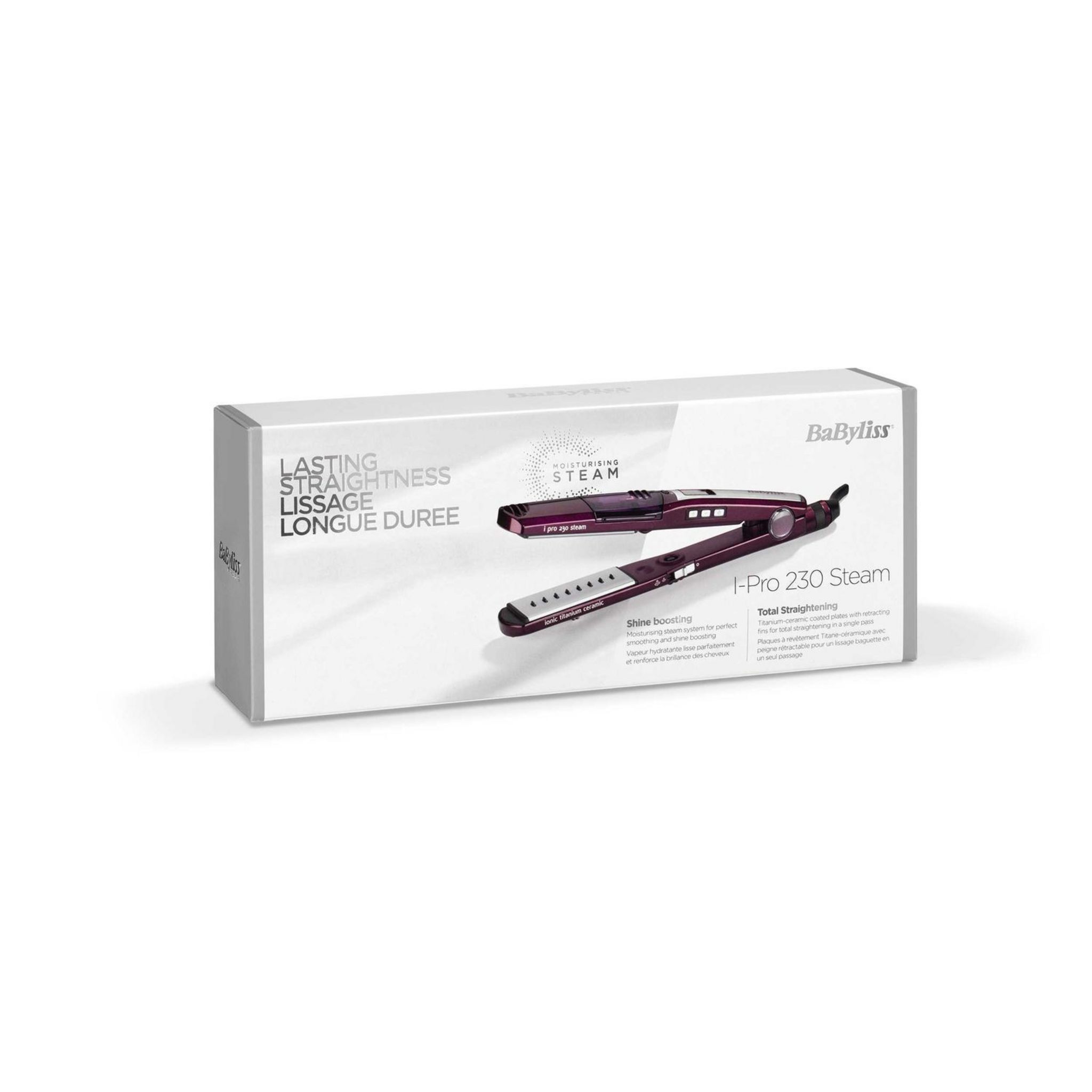 Voir la diapositive 7 : BABYLISS Lisseur céramique fontion vapeur et ionique I-PRO 230 - Violet