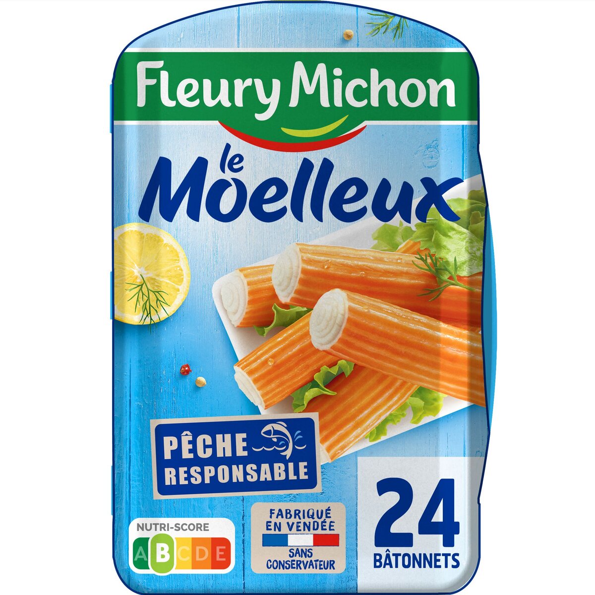 FLEURY MICHON Le Moelleux surimi 24 pièces 384g