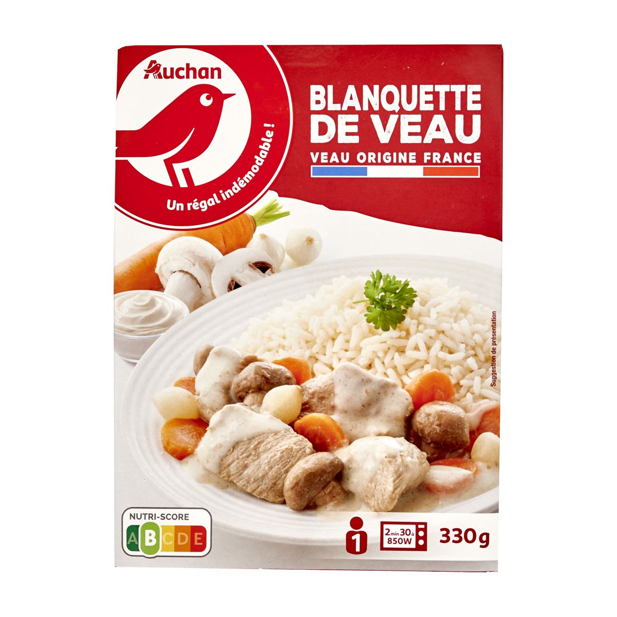 AUCHAN Blanquette de veau 1 portion 330g