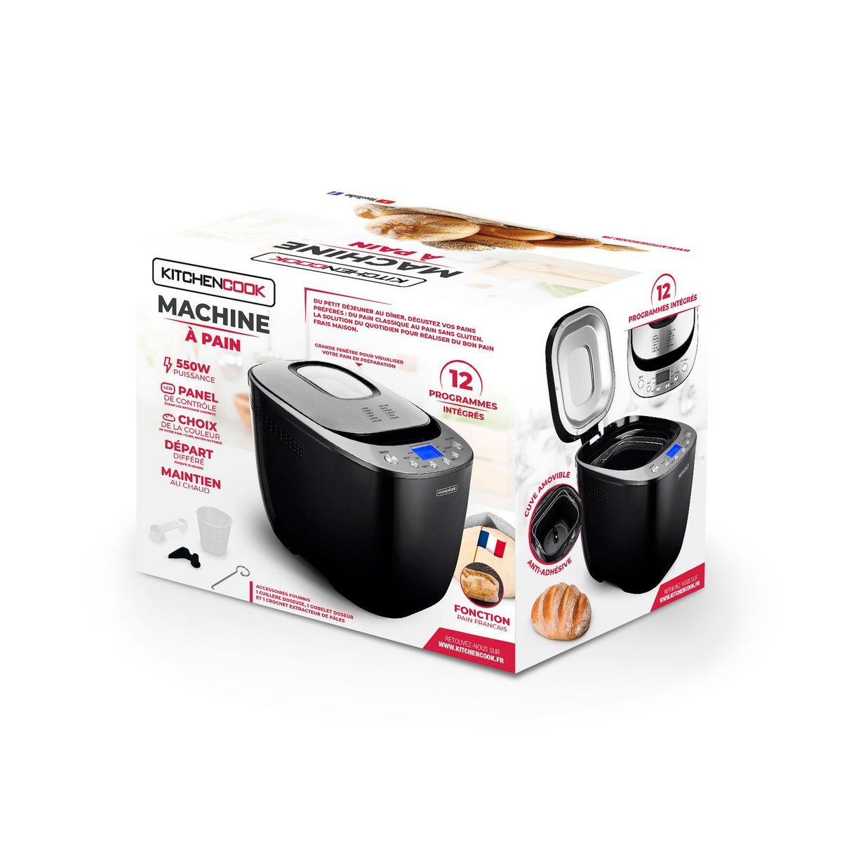 KITCHENCOOK Machine à pain SMART B - Noir