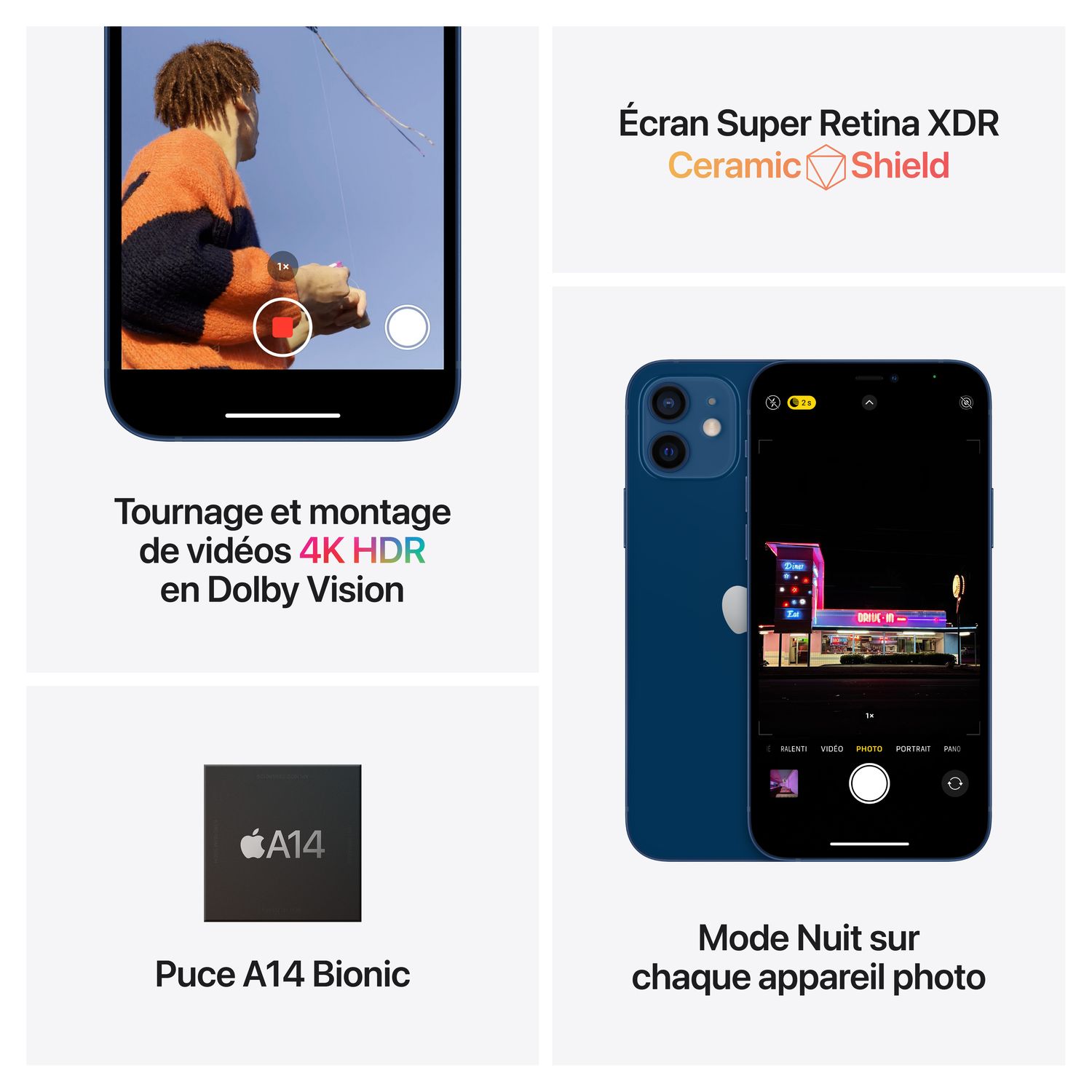 Voir la diapositive 2 : APPLE iPhone 12 - 64 Go - Noir