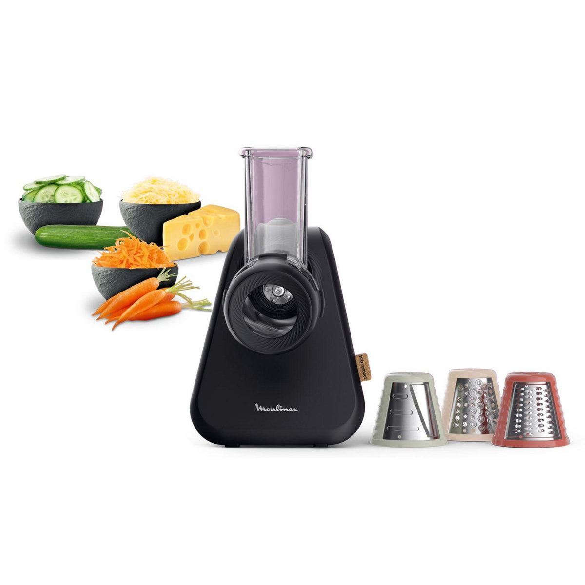 Clatronic ME 3604, Multi-Express, pour couper, râper et émincer | Éminceur électrique | Coupe-légumes | Râpe à légumes | 5 ustensiles y compris râpes | Grande ouverture de remplissage | 200W | Blanc Clatronic ME 3604, Multi-Express, pour couper, râper et émincer | Éminceur électrique | Coupe-légumes | Râpe à légumes | 5 ustensiles y compris râpes | Grande ouverture de remplissage | 200W | Blanc