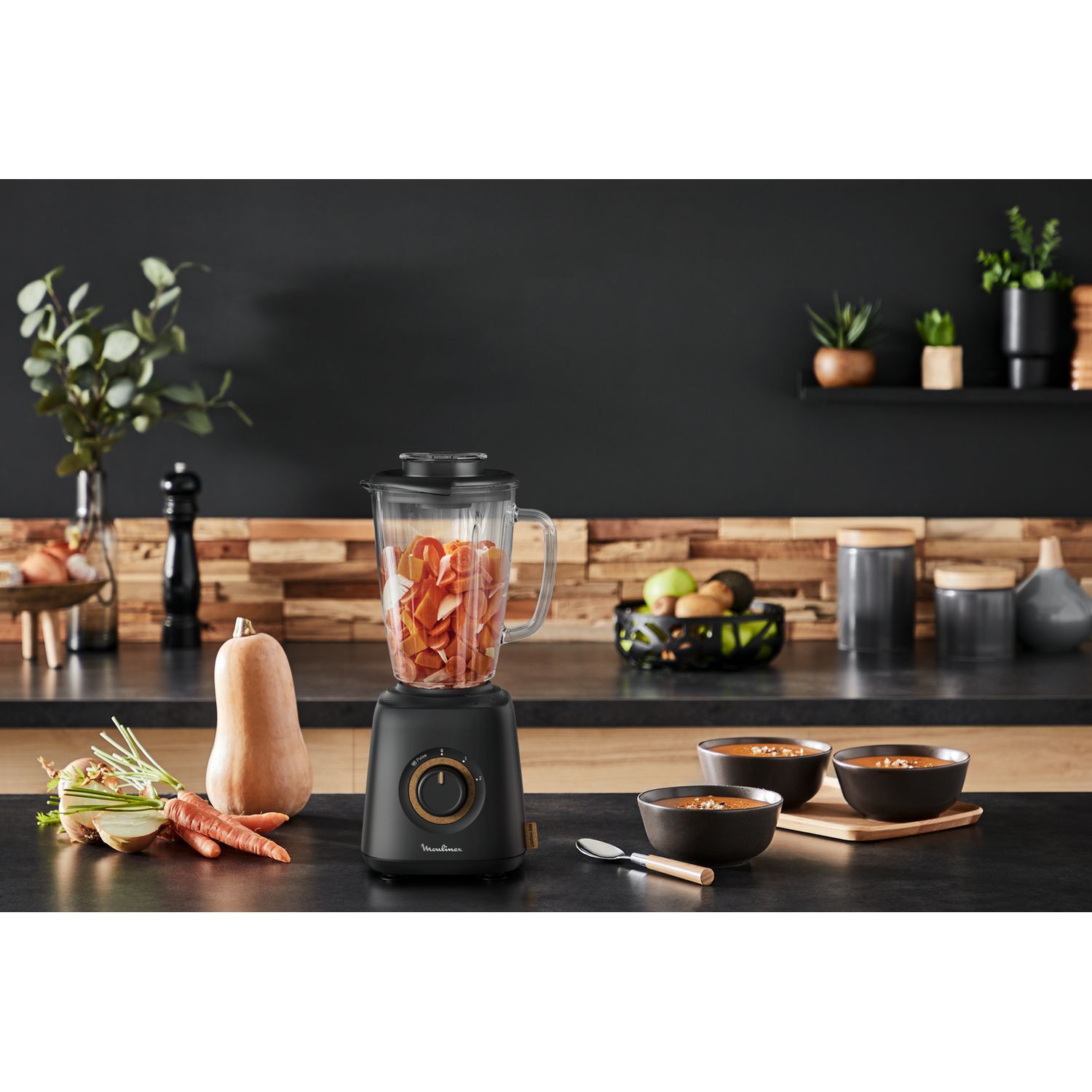 Voir la diapositive 3 : MOULINEX Blender bol en verre LM46EN10 - Noir