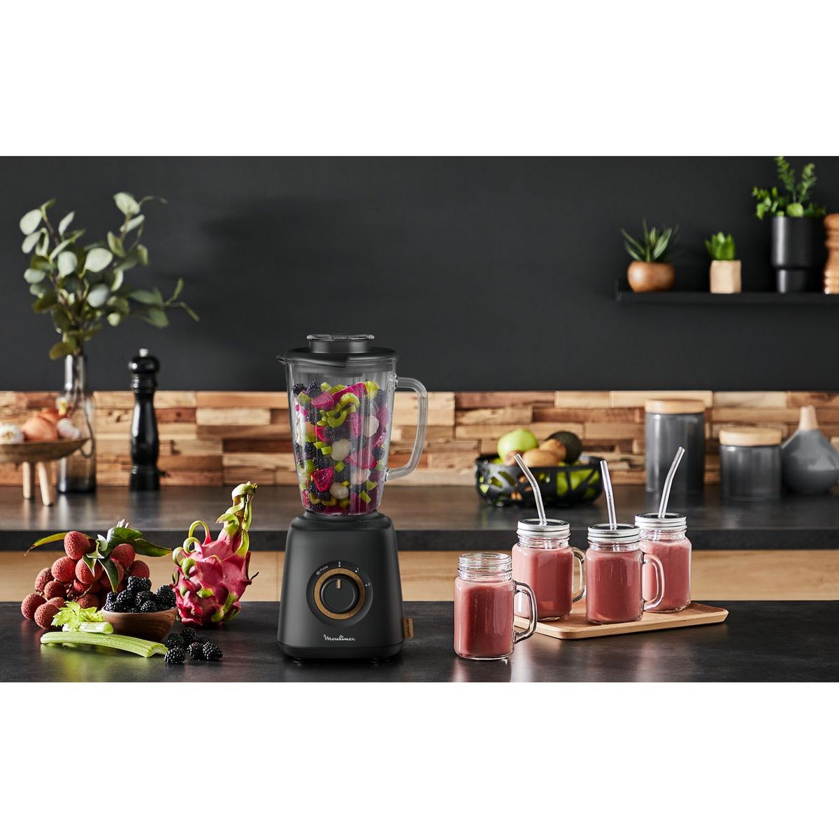 MOULINEX Blender bol en verre LM46EN10 - Noir