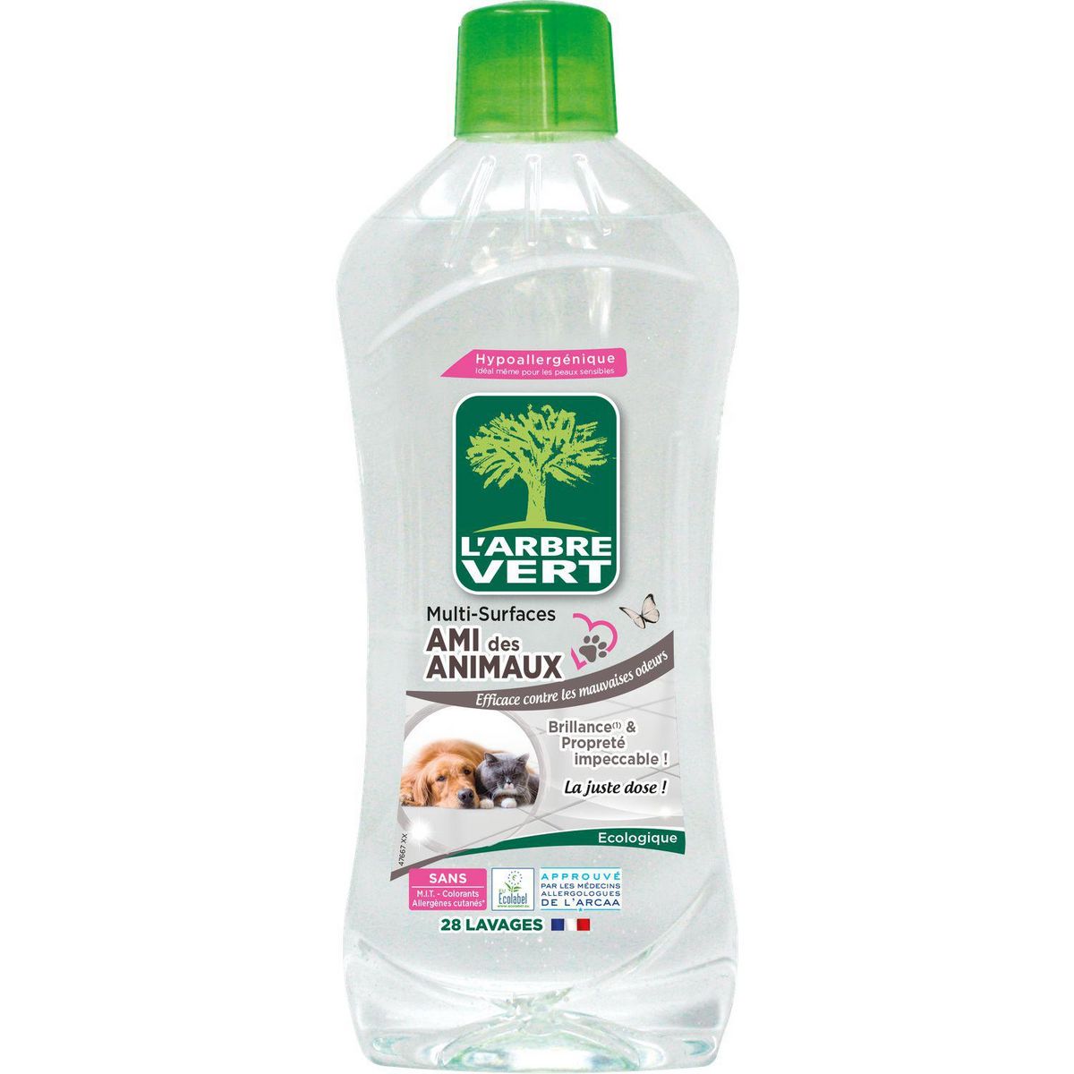L'ARBRE VERT Nettoyant liquide multi-surfaces ami des animaux 1L