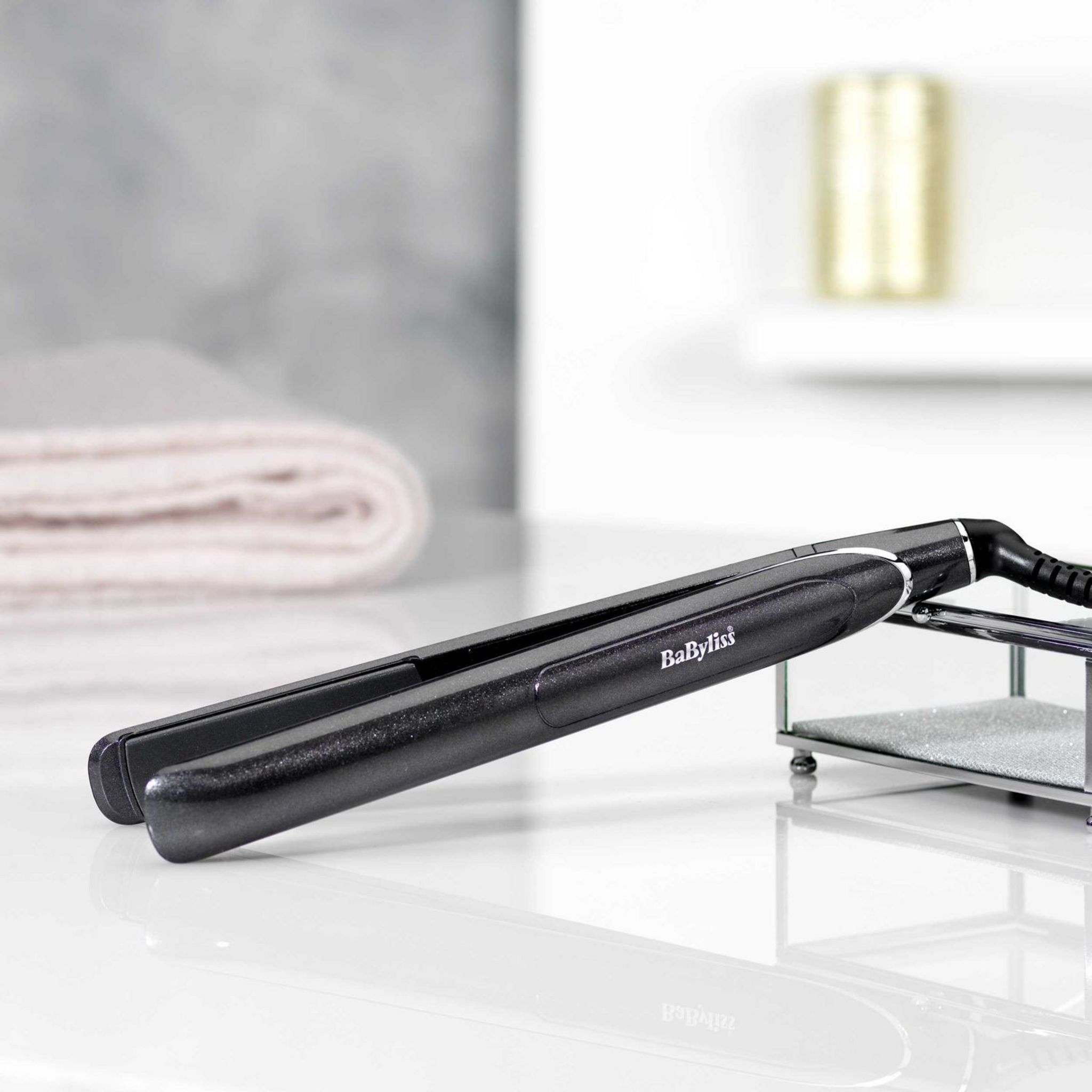 Voir la diapositive 3 : BABYLISS Lisseur céramique fonction ionique ST259E - Gris