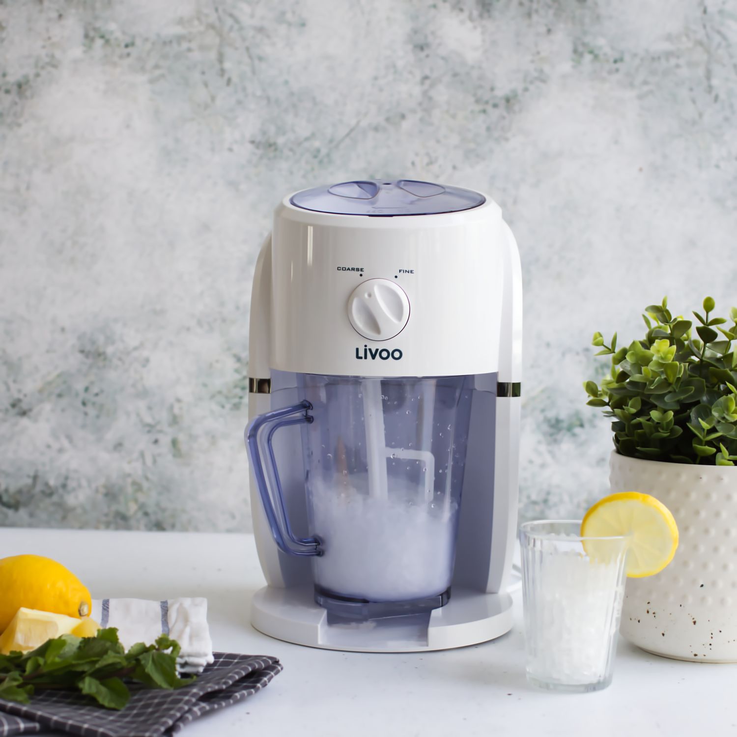 Voir la diapositive 3 : LIVOO Appareil 2 en 1 granité DOM430 - Blanc