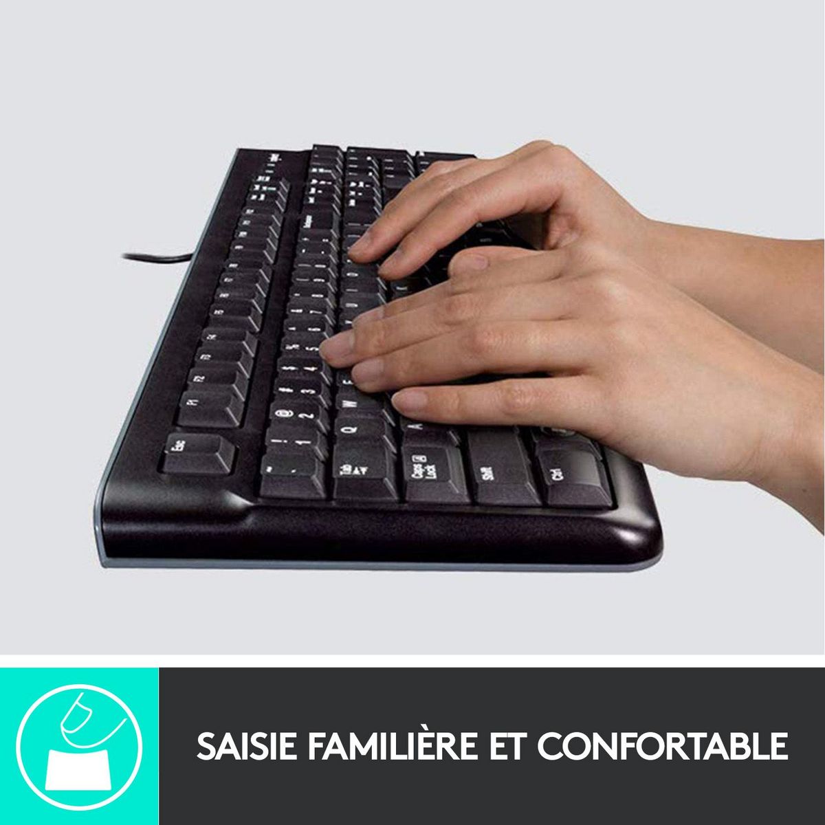 LOGITECH Clavier et Souris Filaires MK120 USB AZERTY