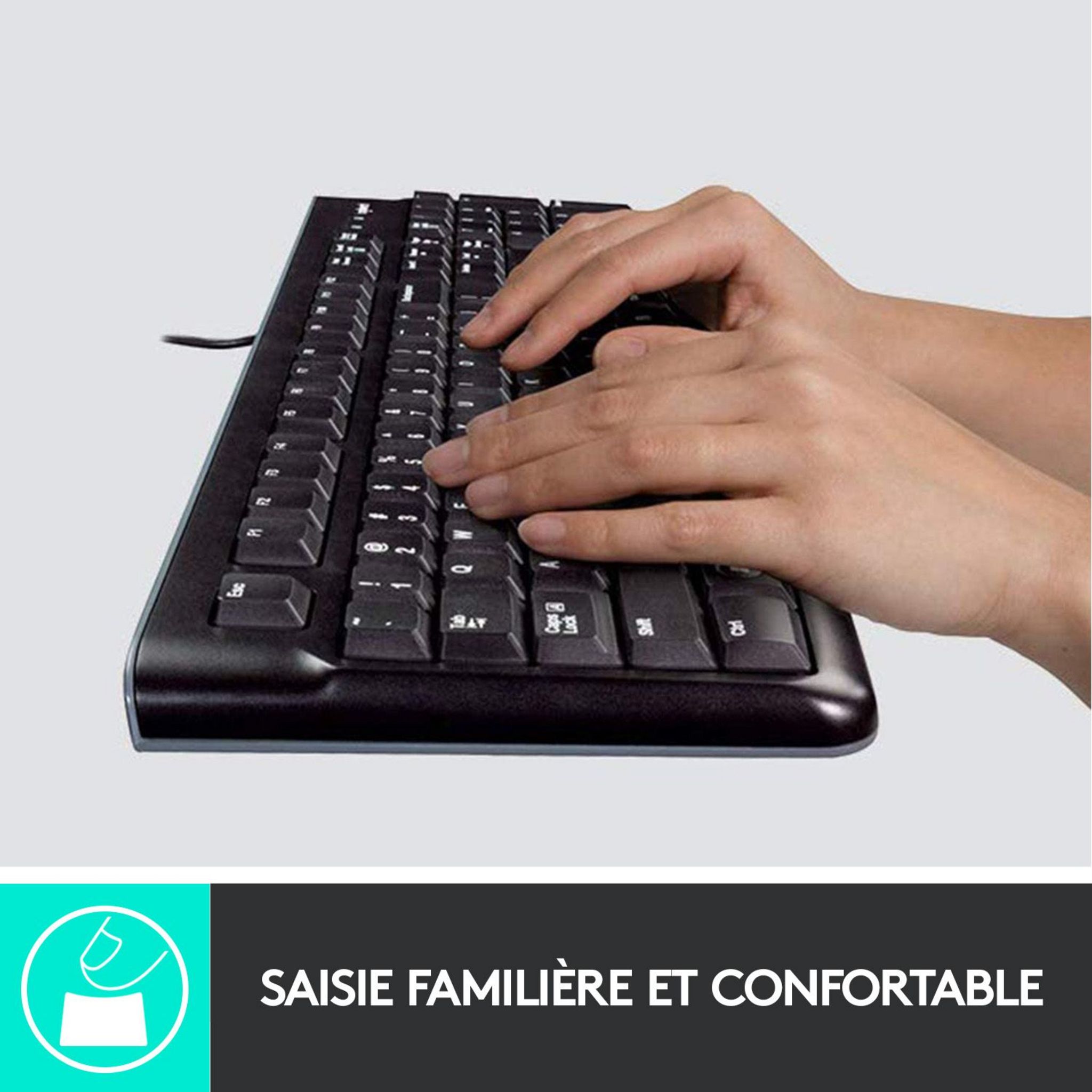 Voir la diapositive 3 : LOGITECH Clavier et Souris Filaires MK120 USB AZERTY