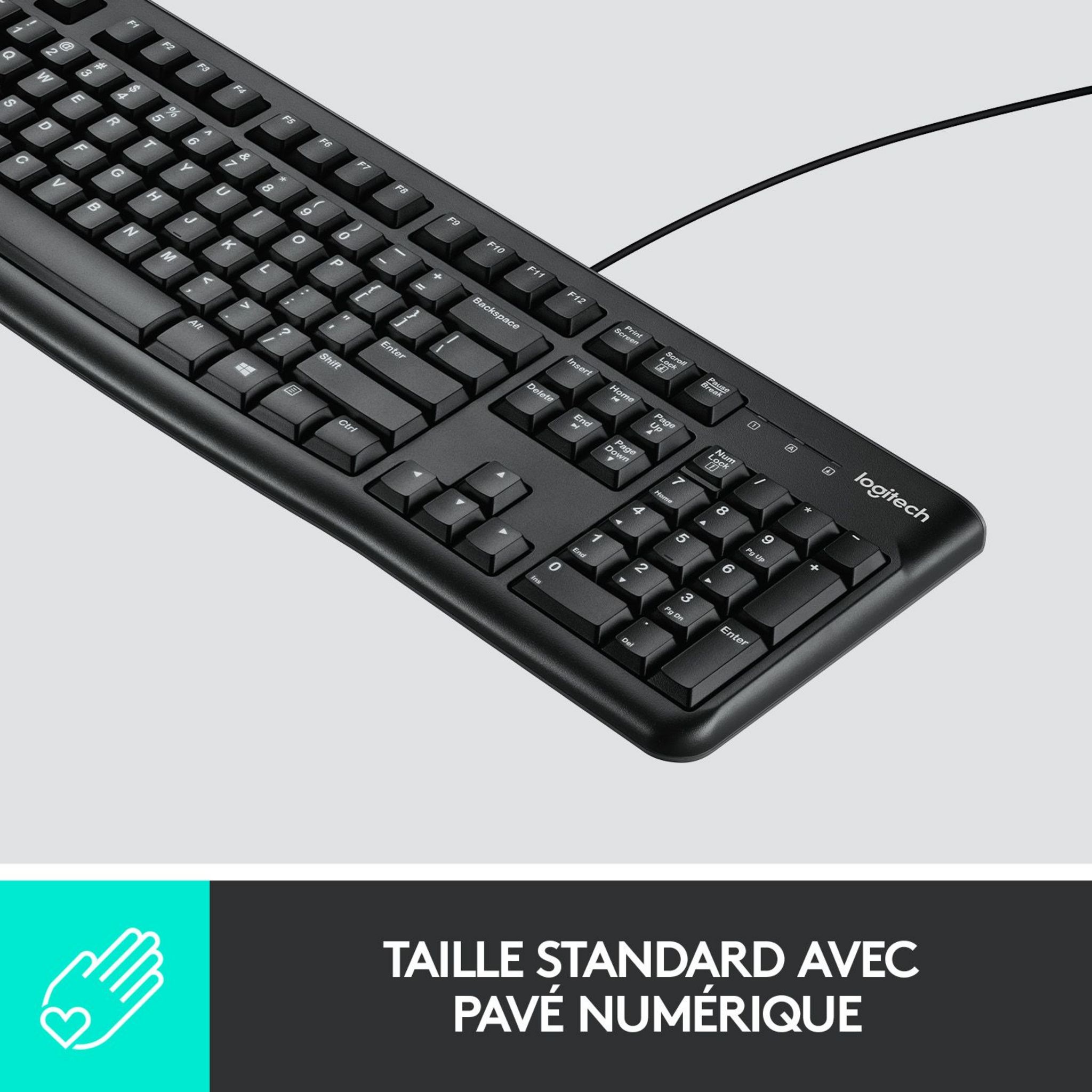 Voir la diapositive 7 : LOGITECH Clavier et Souris Filaires MK120 USB AZERTY
