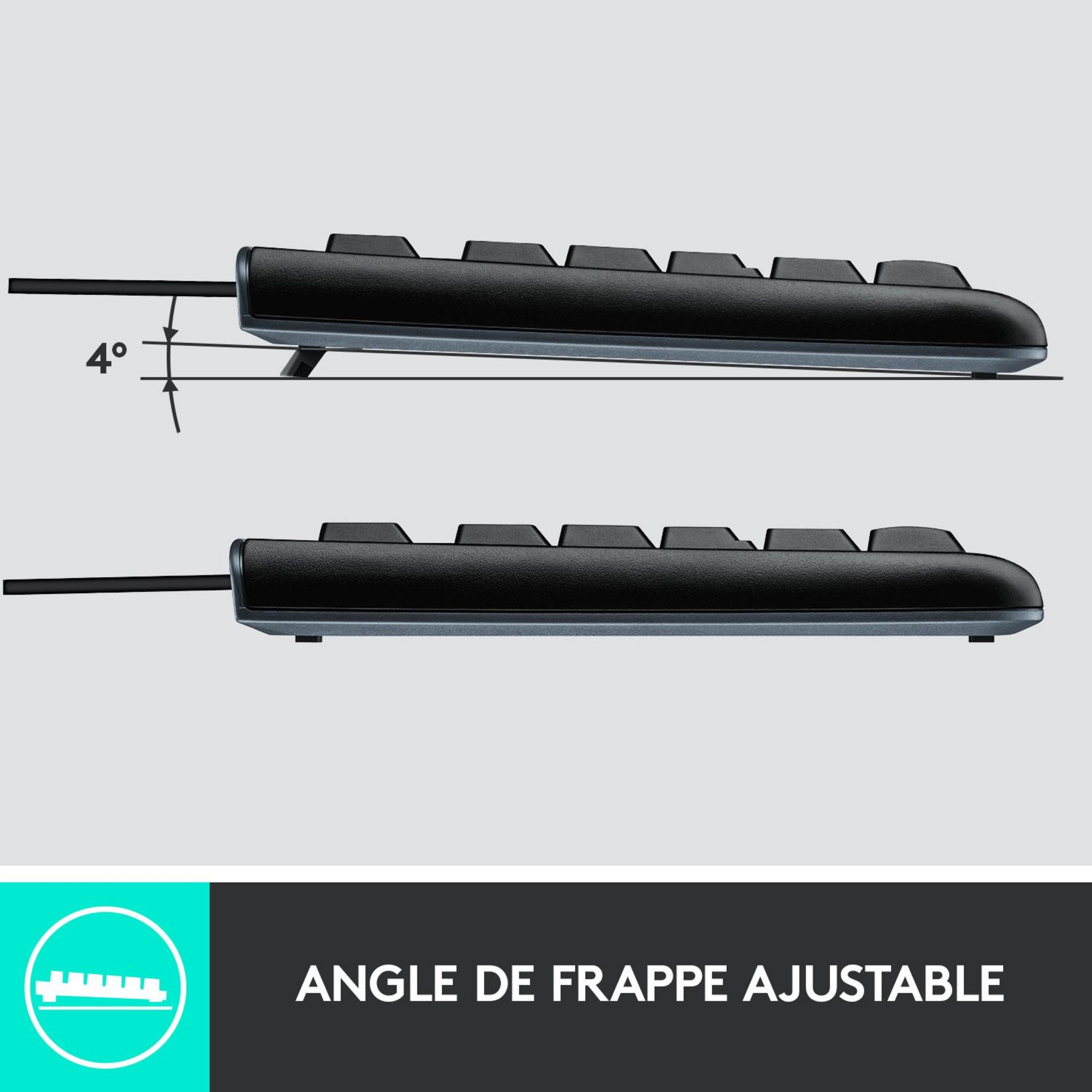 Voir la diapositive 4 : LOGITECH Clavier et Souris Filaires MK120 USB AZERTY