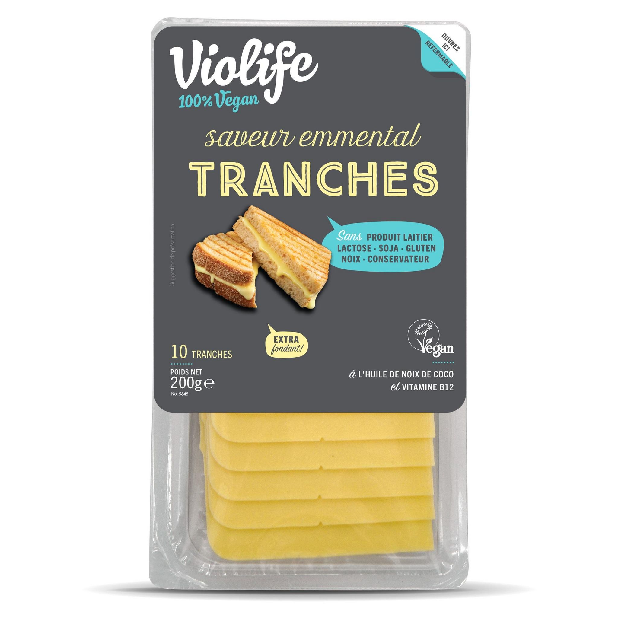 VIOLIFE Tranches saveur emmental 10 tranches 200g