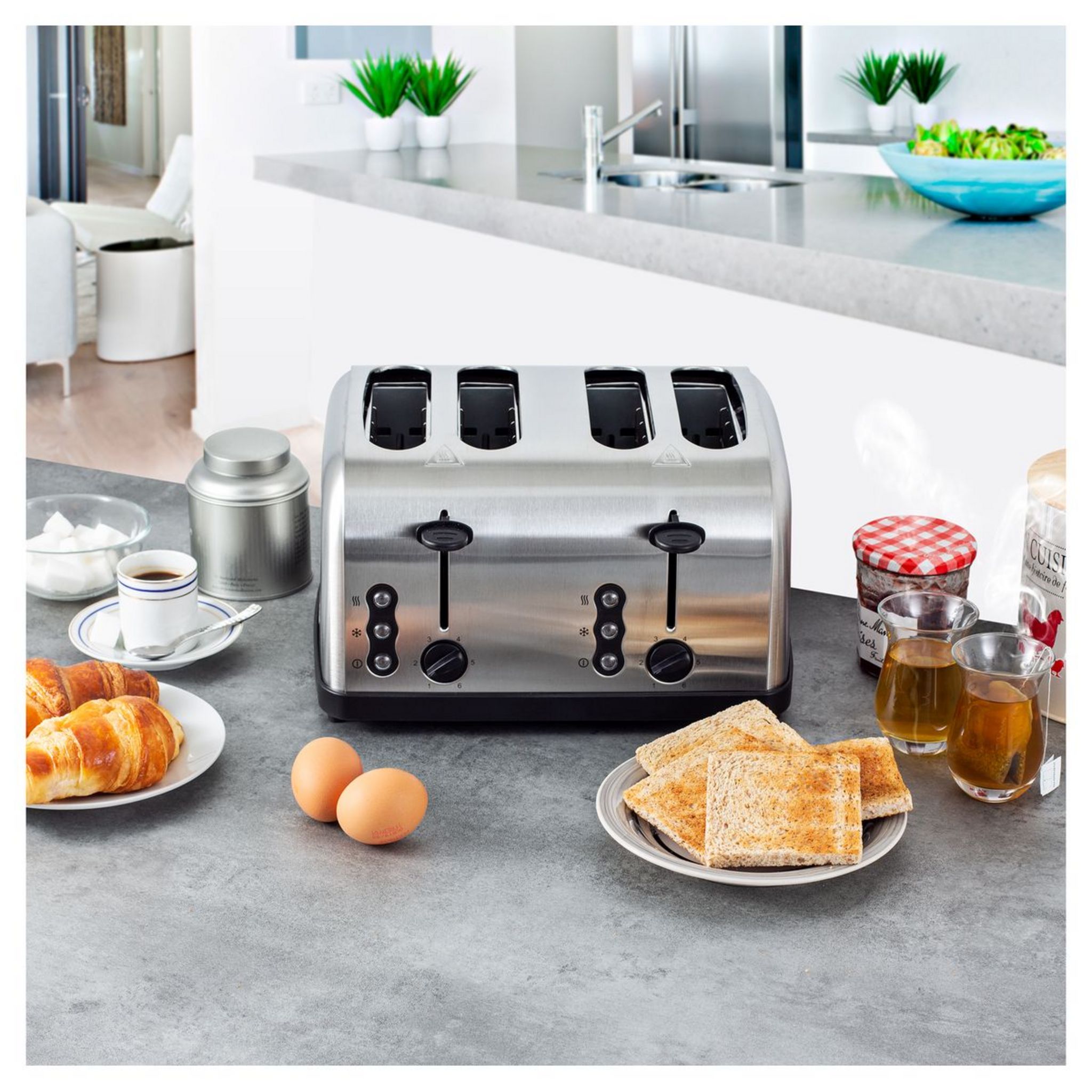 Voir la diapositive 5 : KITCHENCOOK Grille pain FAMILYXL - Inox