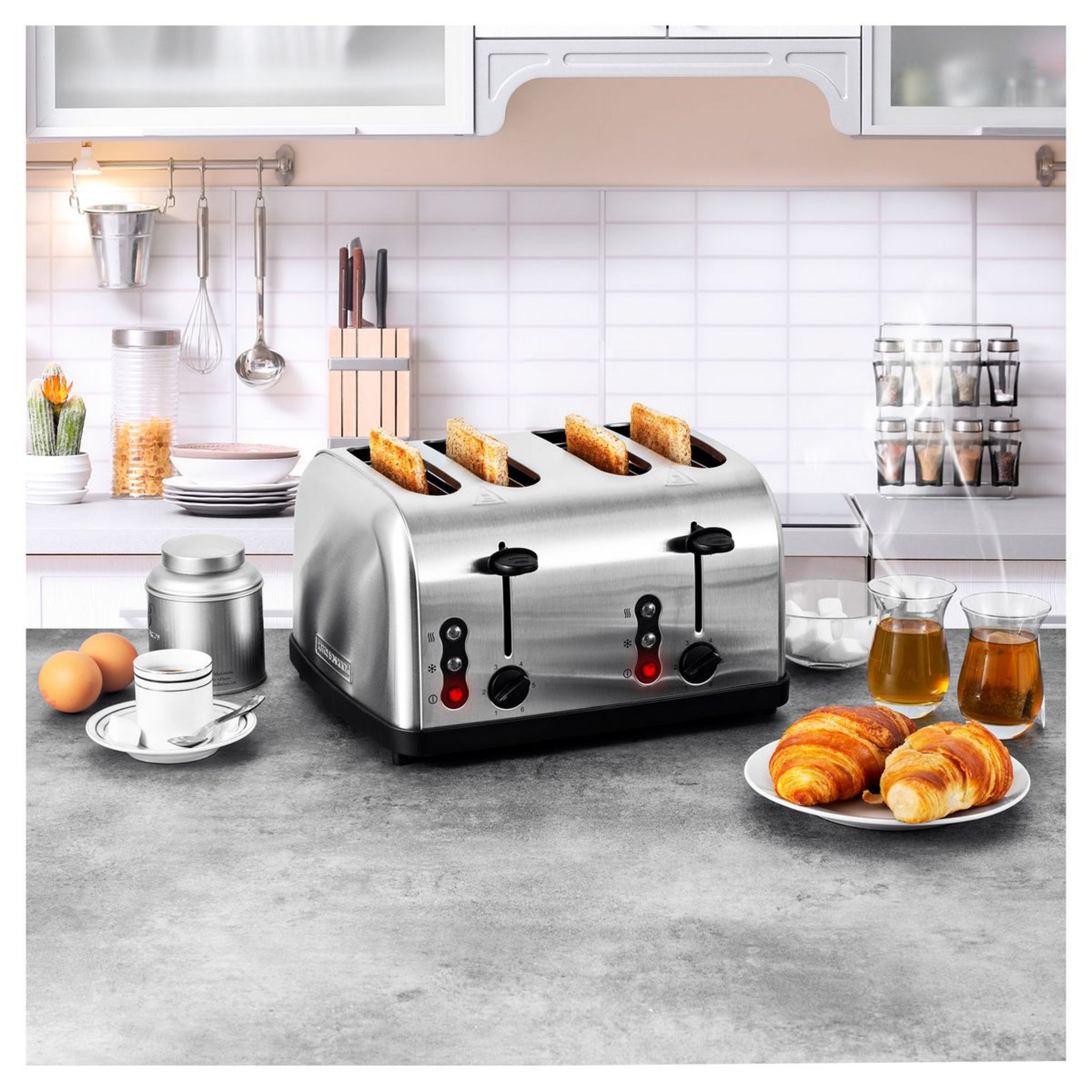 Voir la diapositive 4 : KITCHENCOOK Grille pain FAMILYXL - Inox