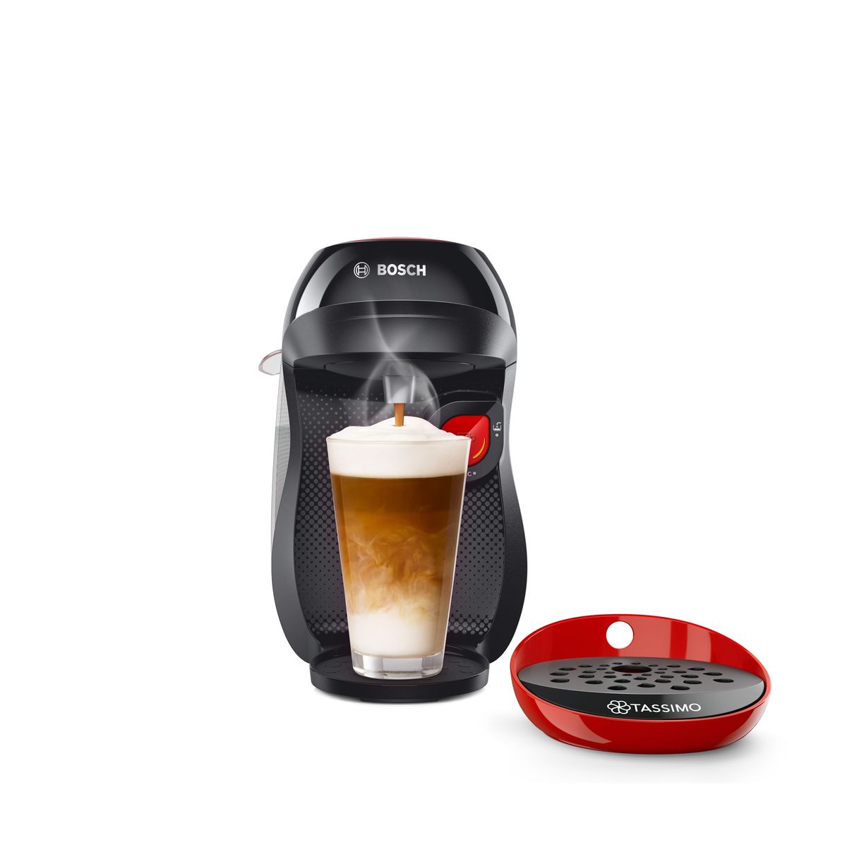 Voir la diapositive 7 : BOSCH Cafetière à dosette Tassimo HAPPY TAS1003C6 RGE - Rouge/Noir