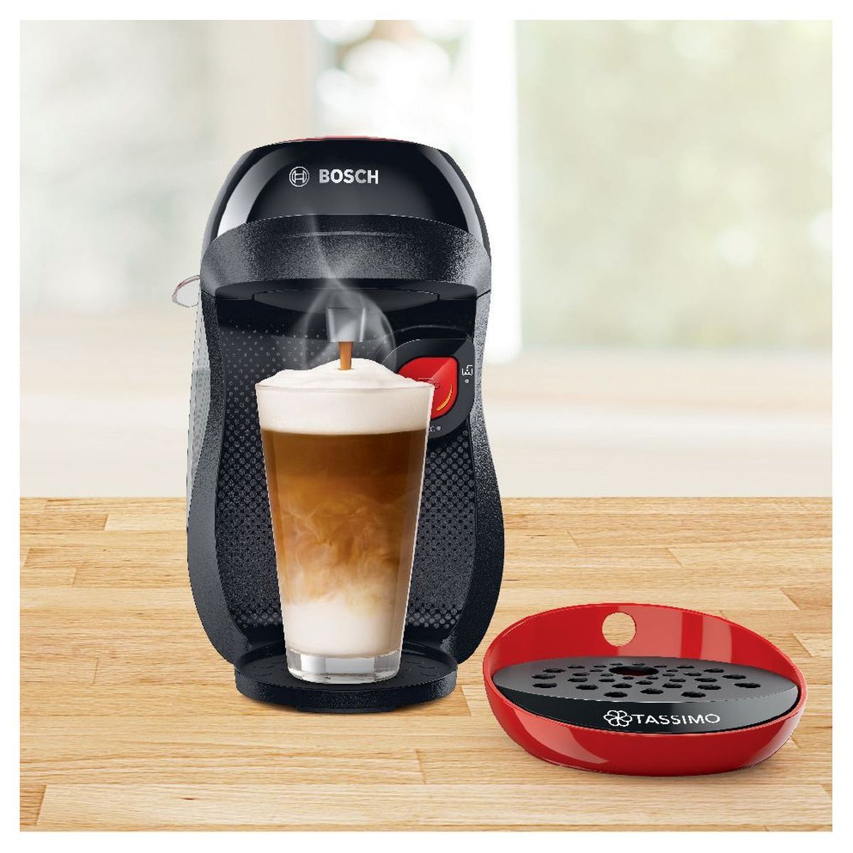 BOSCH Cafetière à dosette Tassimo HAPPY TAS1003C6 RGE - Rouge/Noir