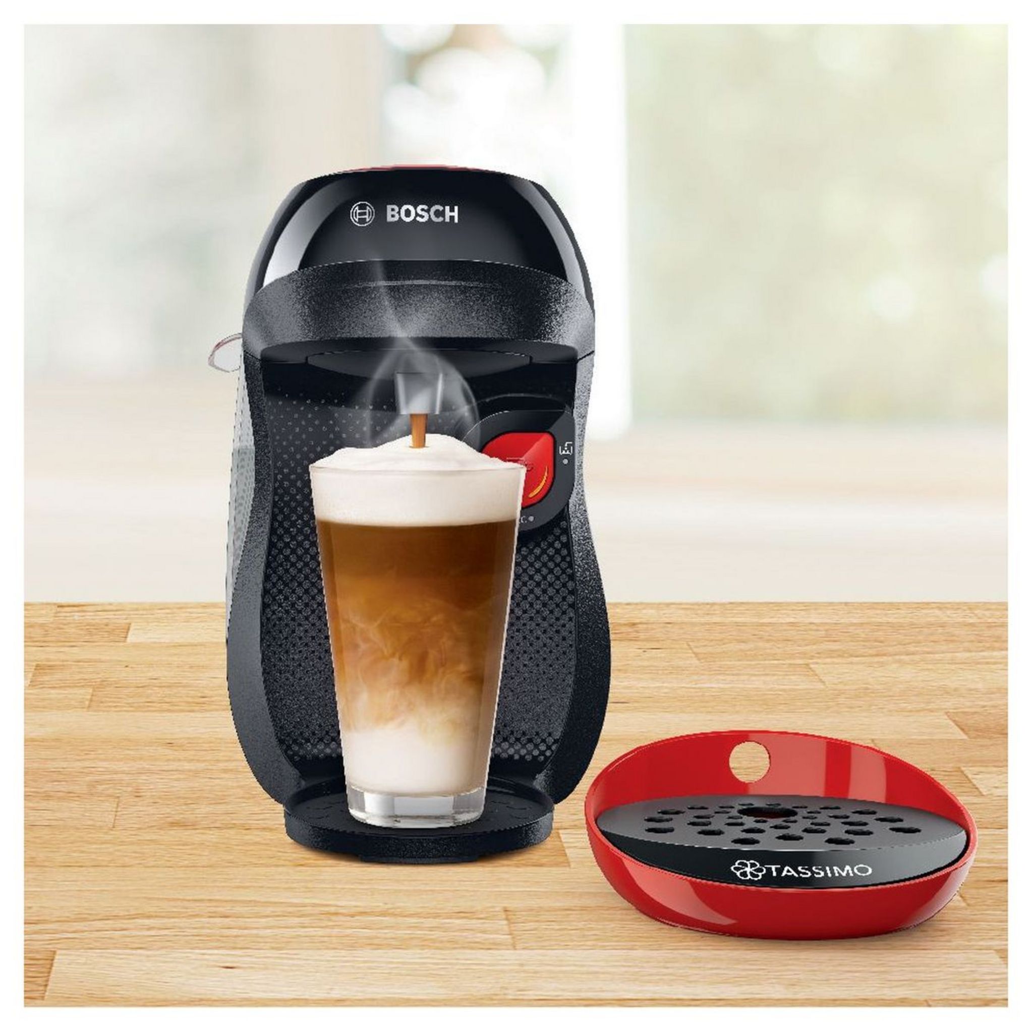 Voir la diapositive 6 : BOSCH Cafetière à dosette Tassimo HAPPY TAS1003C6 RGE - Rouge/Noir