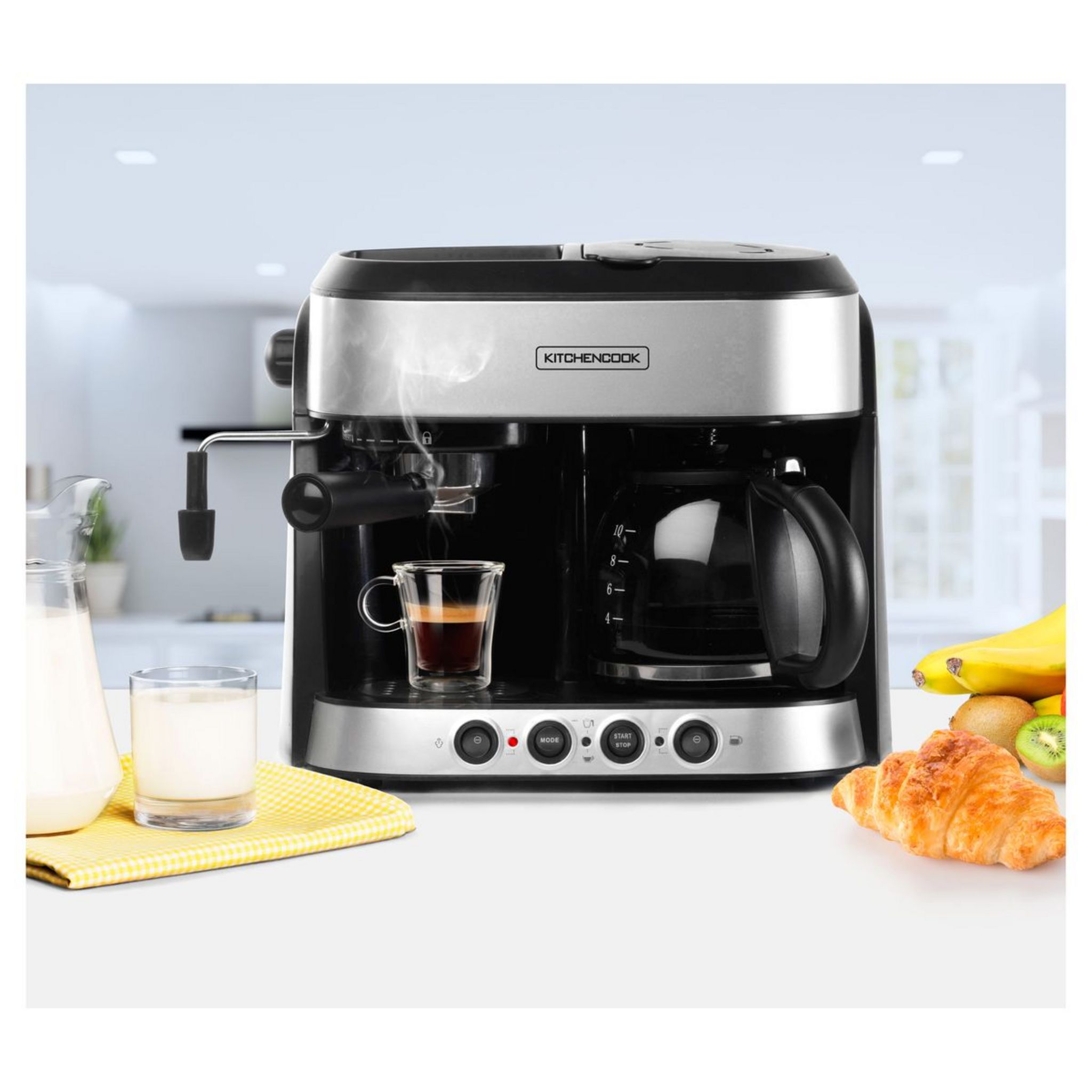 Voir la diapositive 4 : KITCHENCOOK Machine à café combinée 3 en 1 SAO PAULO - Noir
