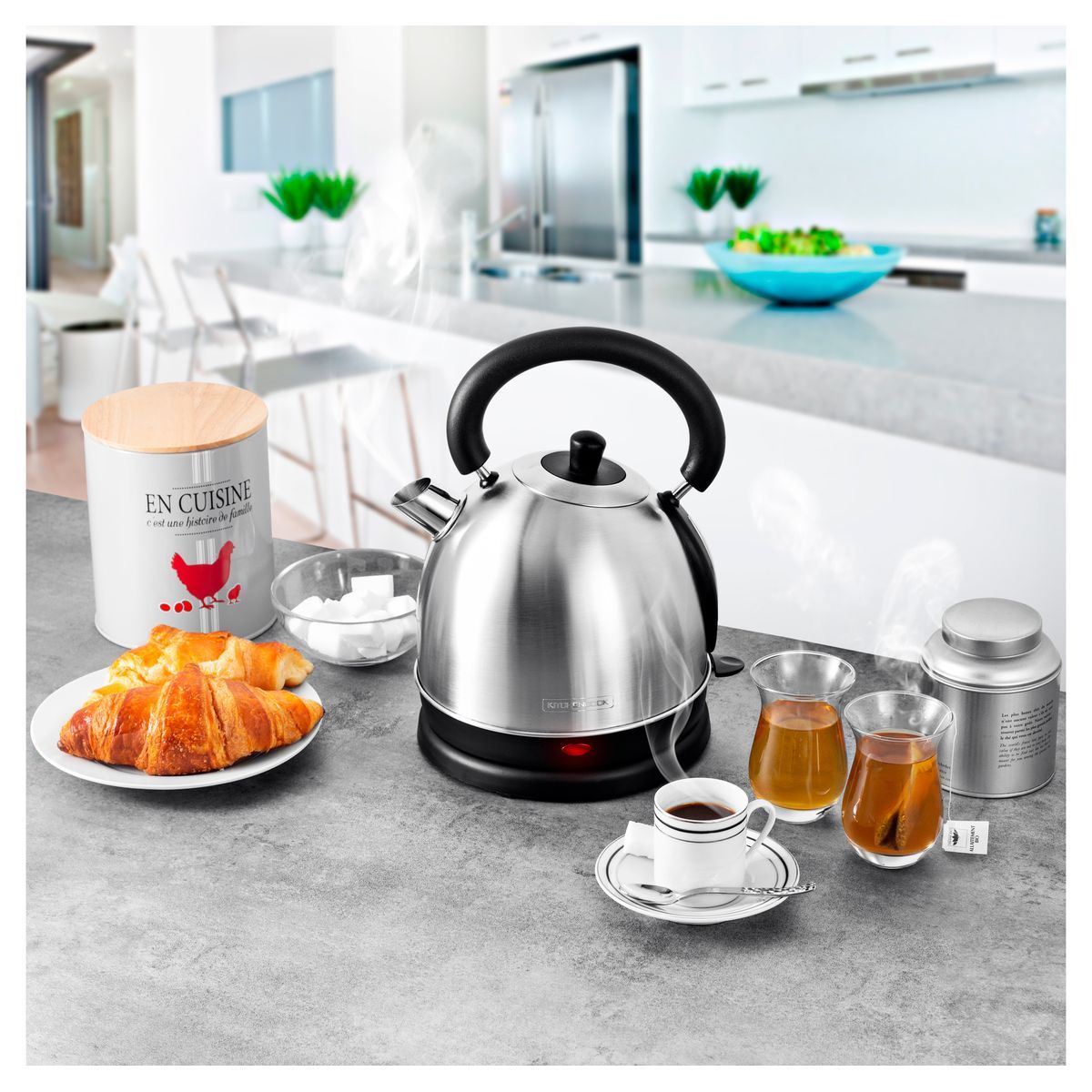 KITCHENCOOK Bouilloire électrique TEA KEATLE - Inox