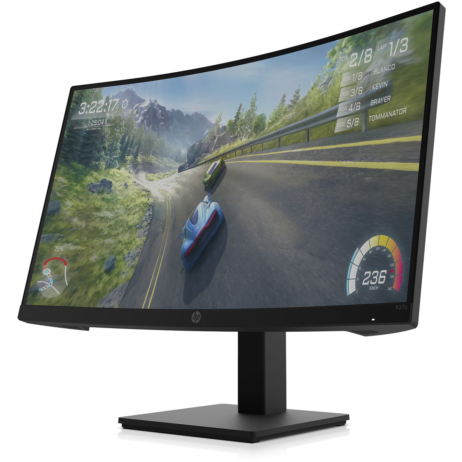 Voir la diapositive 4 : HP Ecran incurvé X27C - Noir
