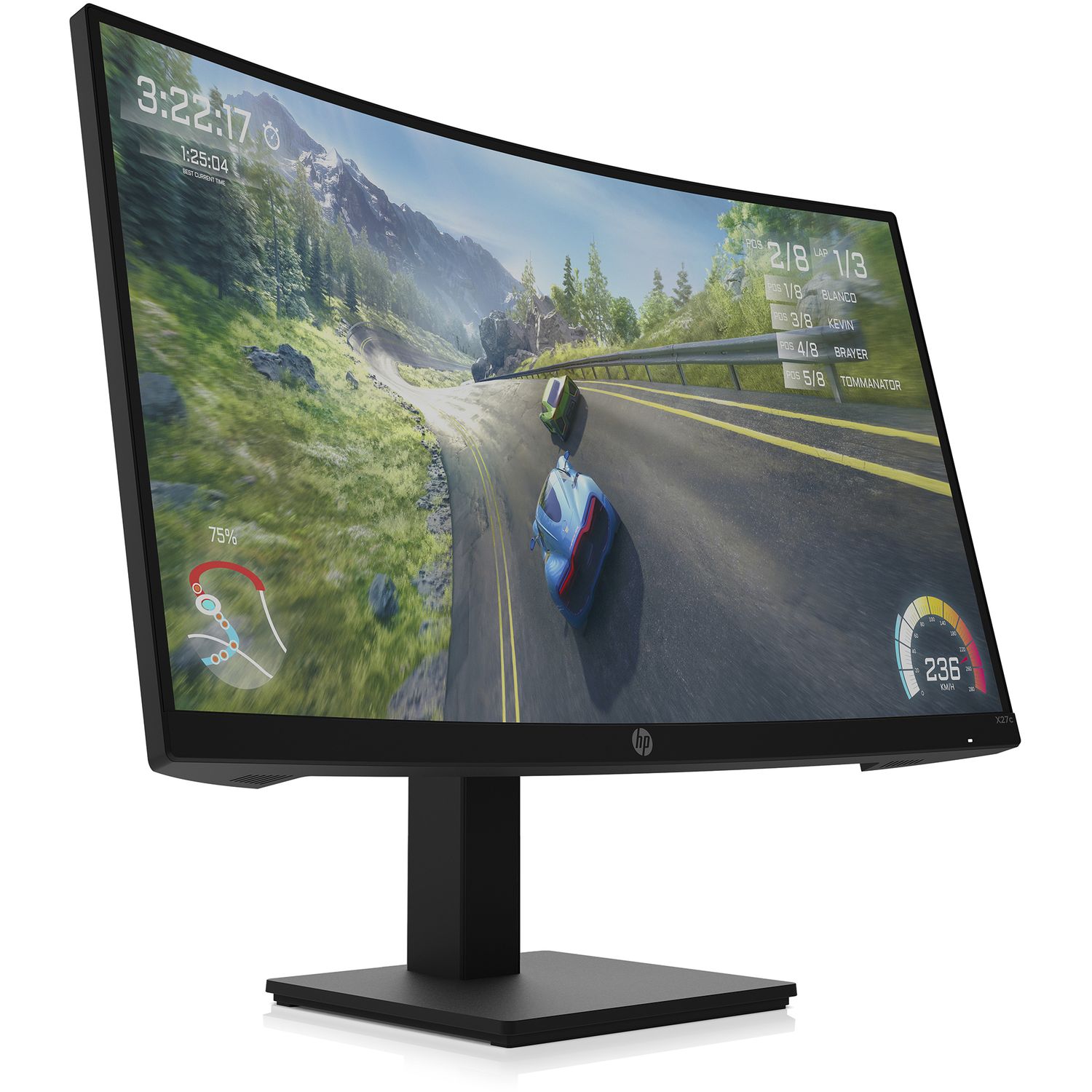 Voir la diapositive 2 : HP Ecran incurvé X27C - Noir