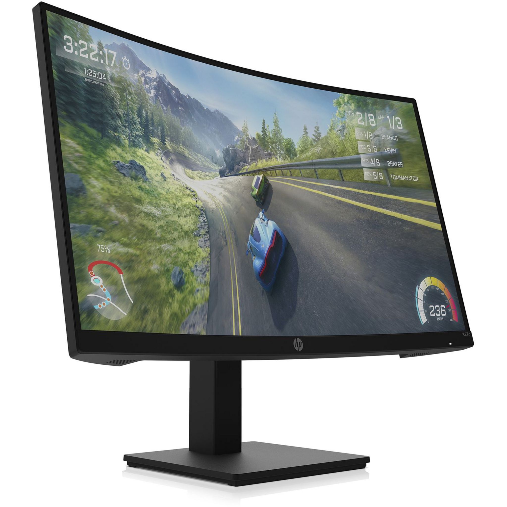 Voir la diapositive 2 : HP Ecran incurvé X27C - Noir