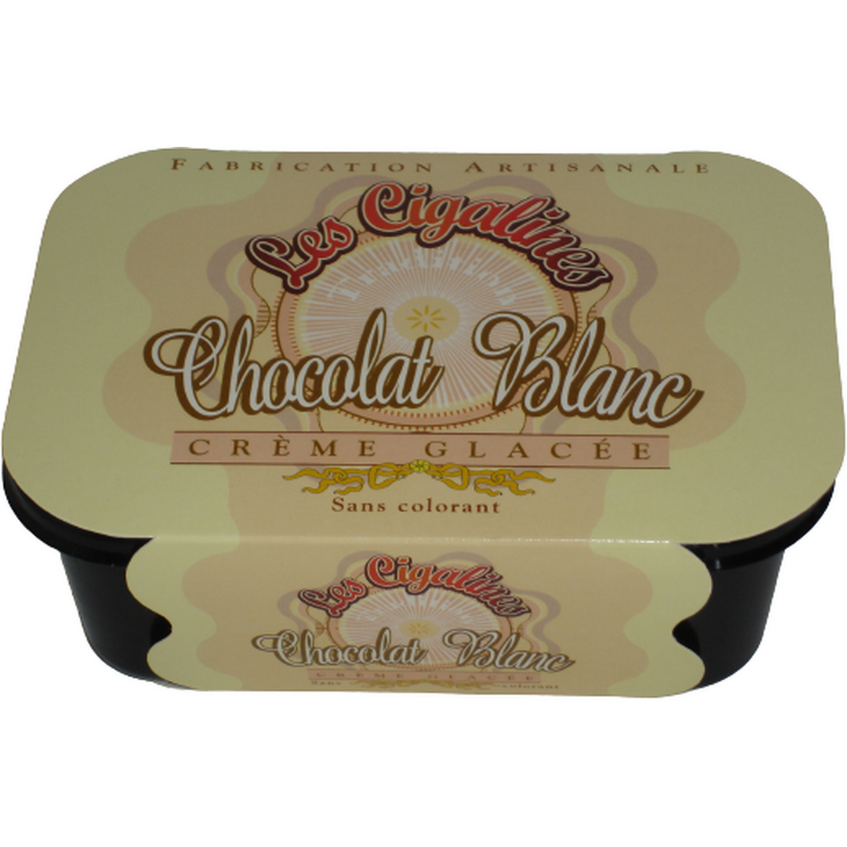LES CIGALINES Crème glacée au chocolat blanc 580g