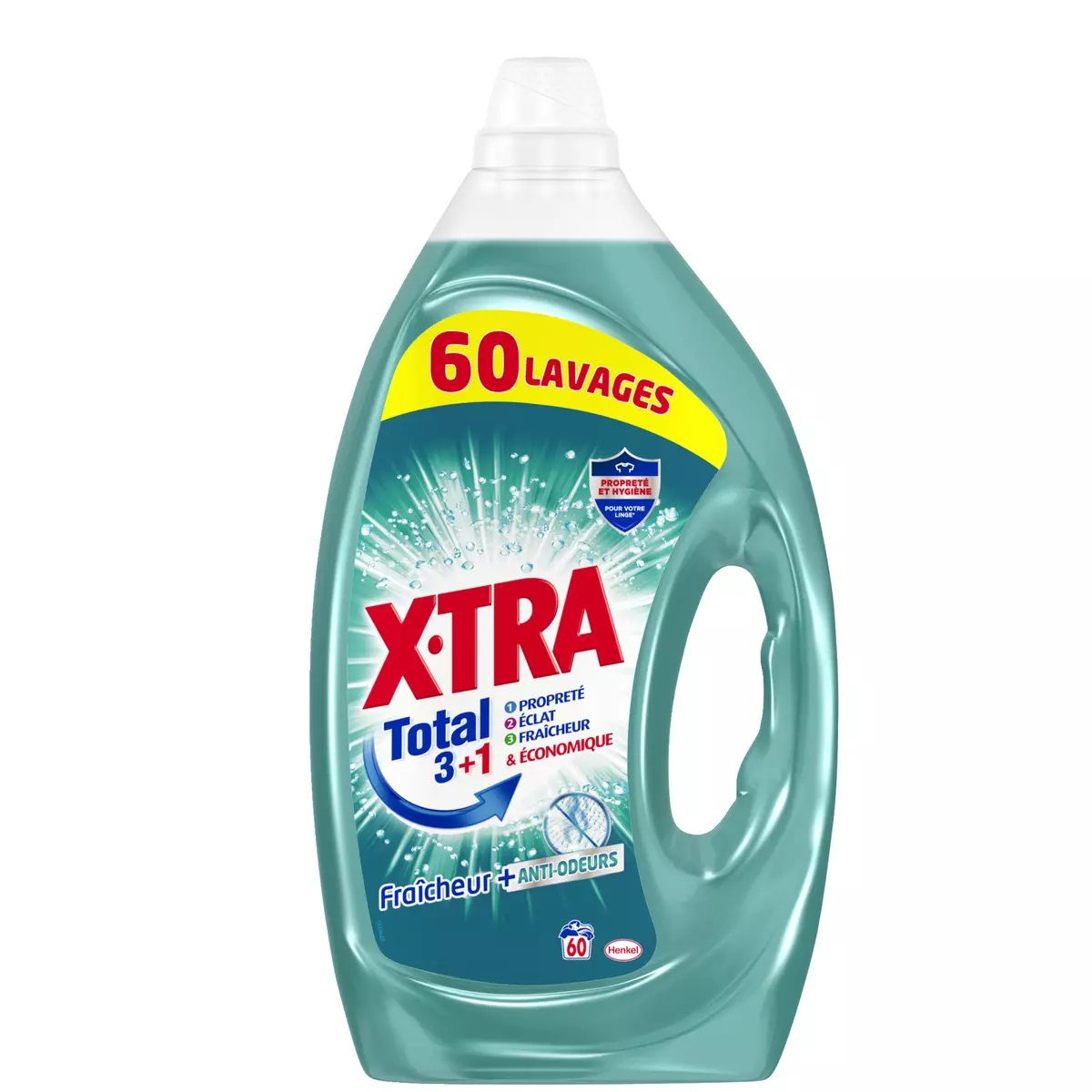 EXTRA Total+ Lessive concentrée fraîcheur anti-odeurs 60 lavages 3l