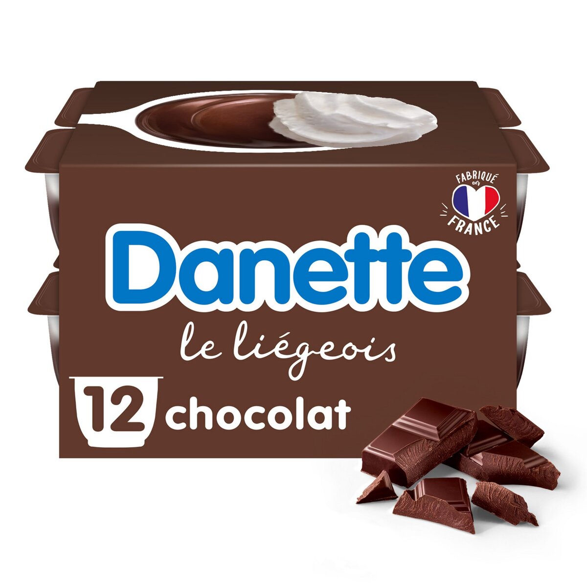 DANETTE Le liégeois chocolat 12x100g