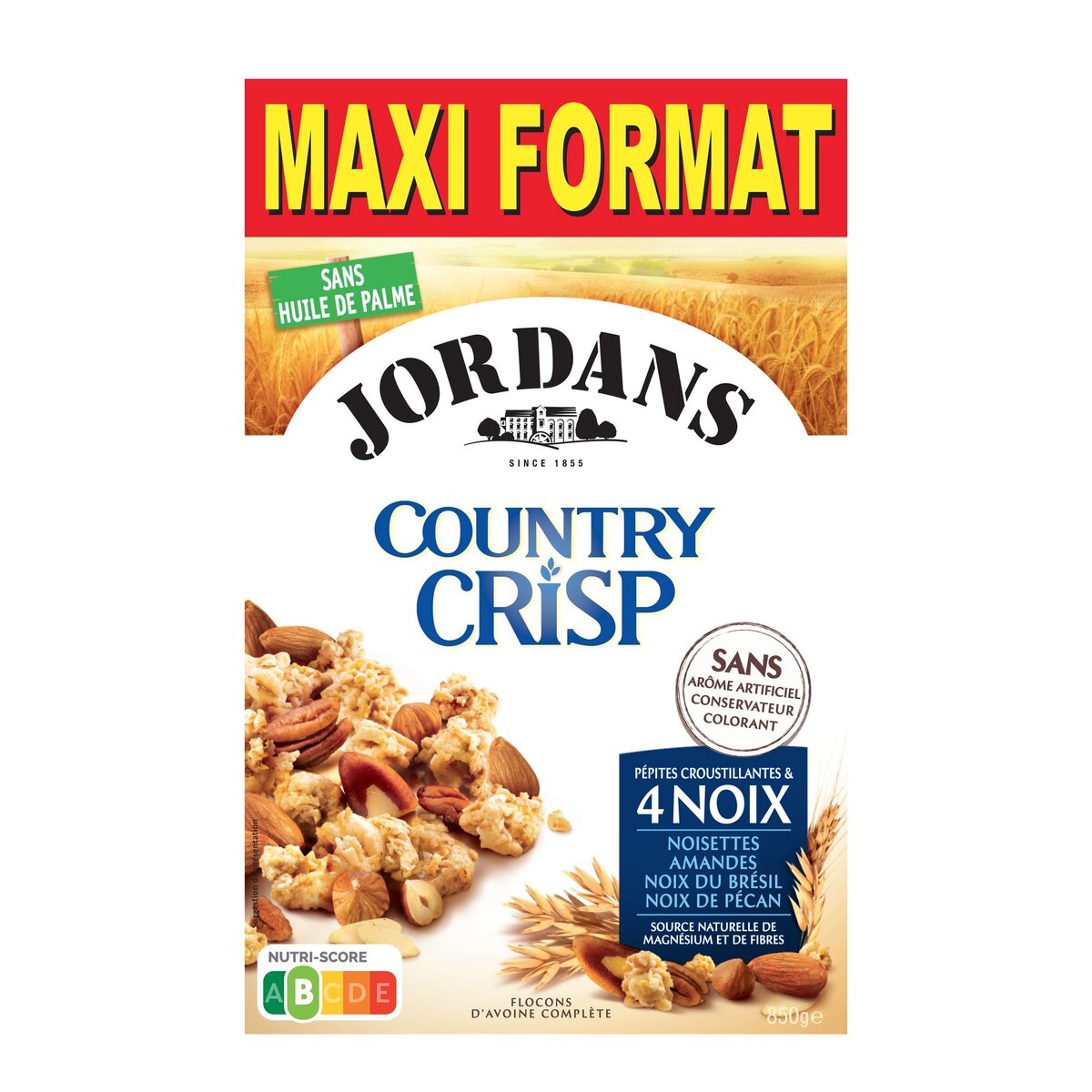 JORDAN'S Céréales country crisp pépites croustillantes & 4 noix maxi