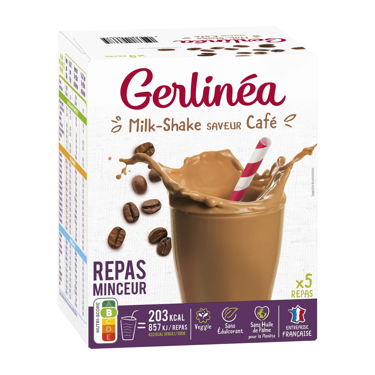 GERLINEA Repas minceur milk shake saveur café 150g pas cher