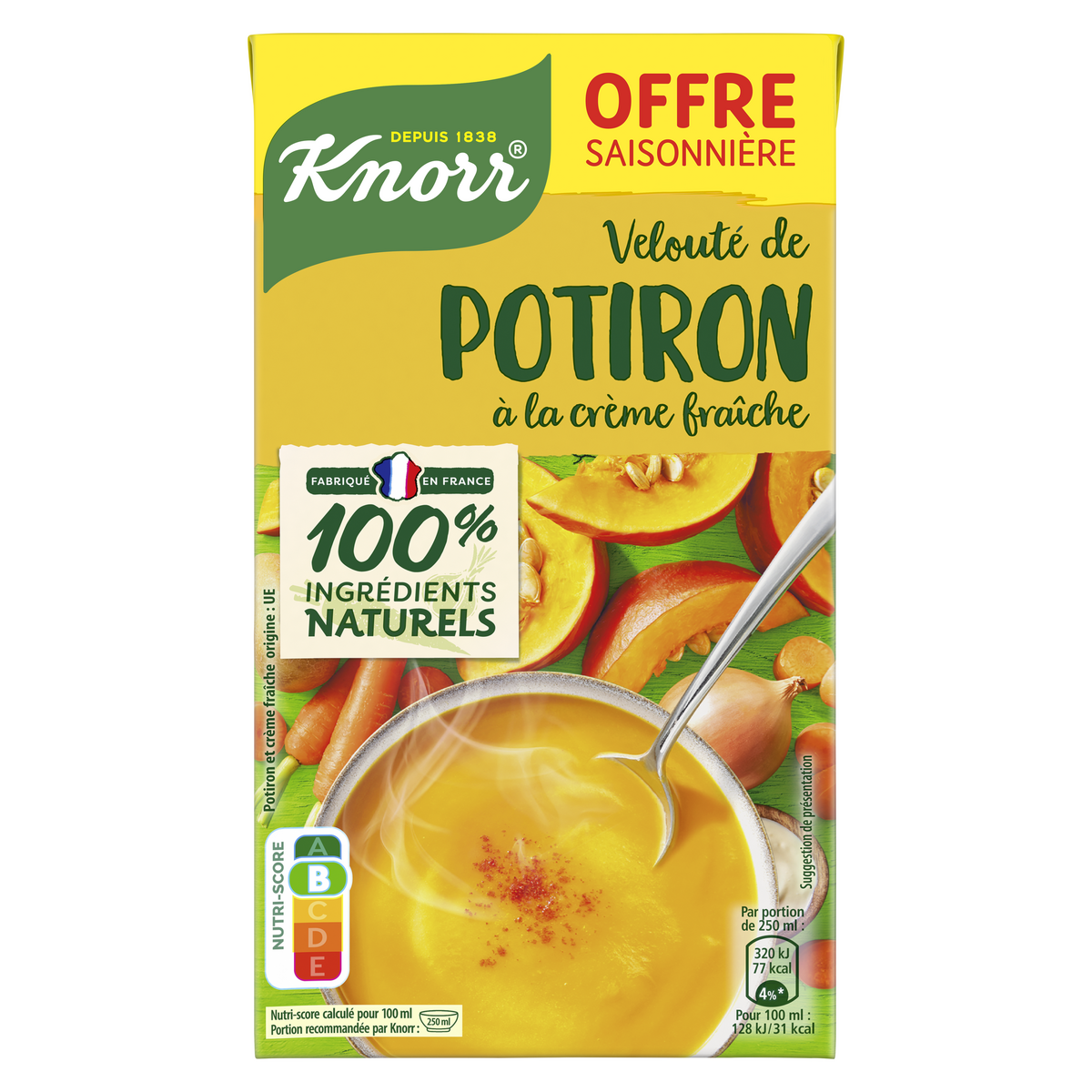 KNORR Velouté de potiron à la crème fraîche 1l
