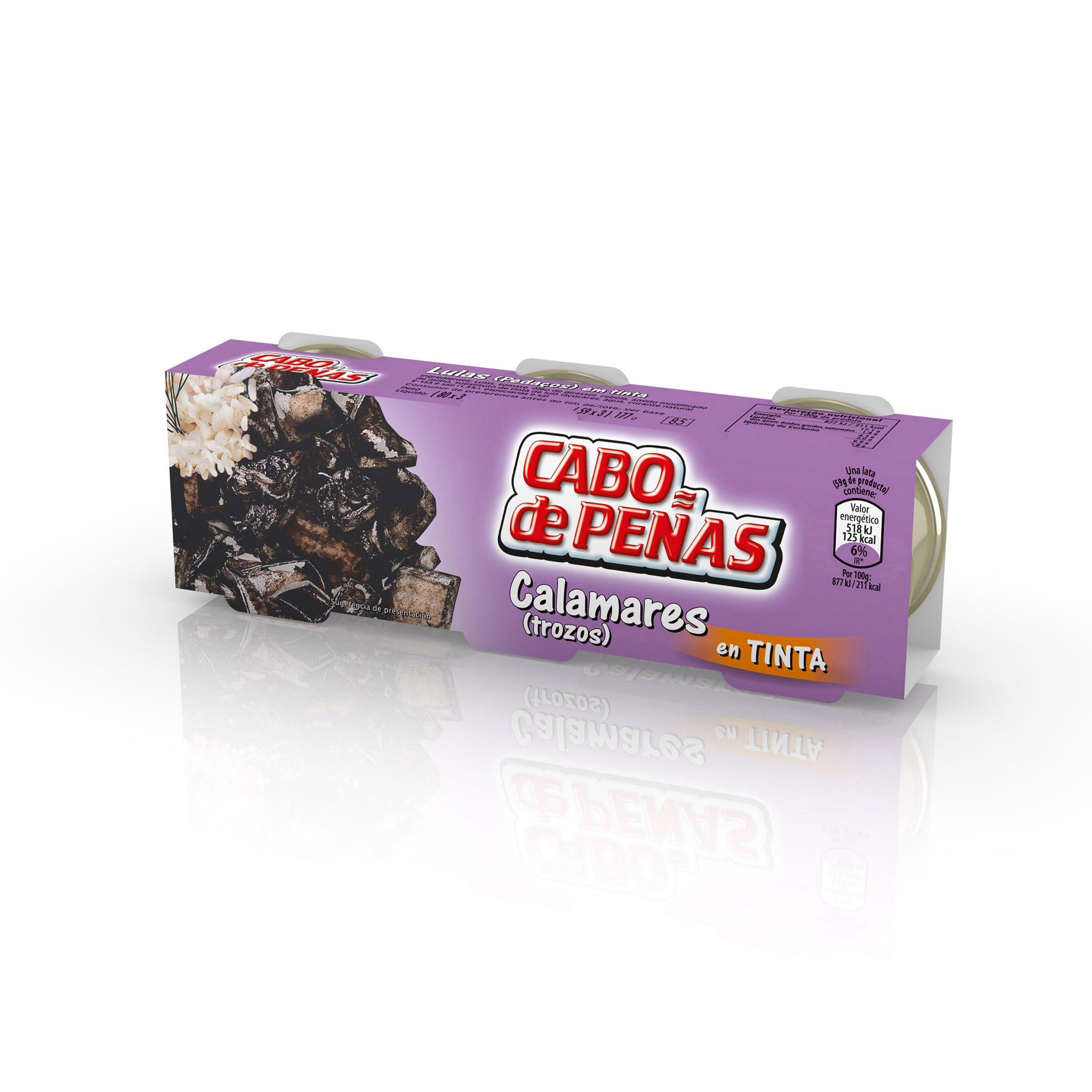 CABO DE PENAS Calamars à l'encre 3*80g 240g