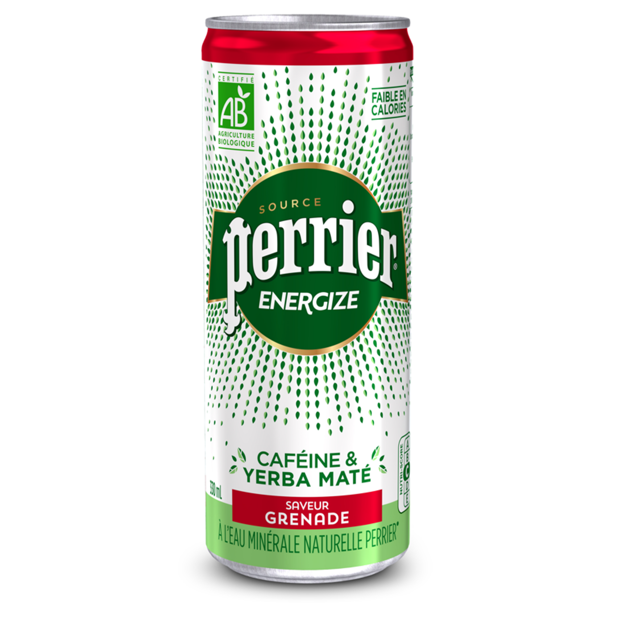 PERRIER Eau minérale gazeuse Energize saveur grenade boîte 33cl