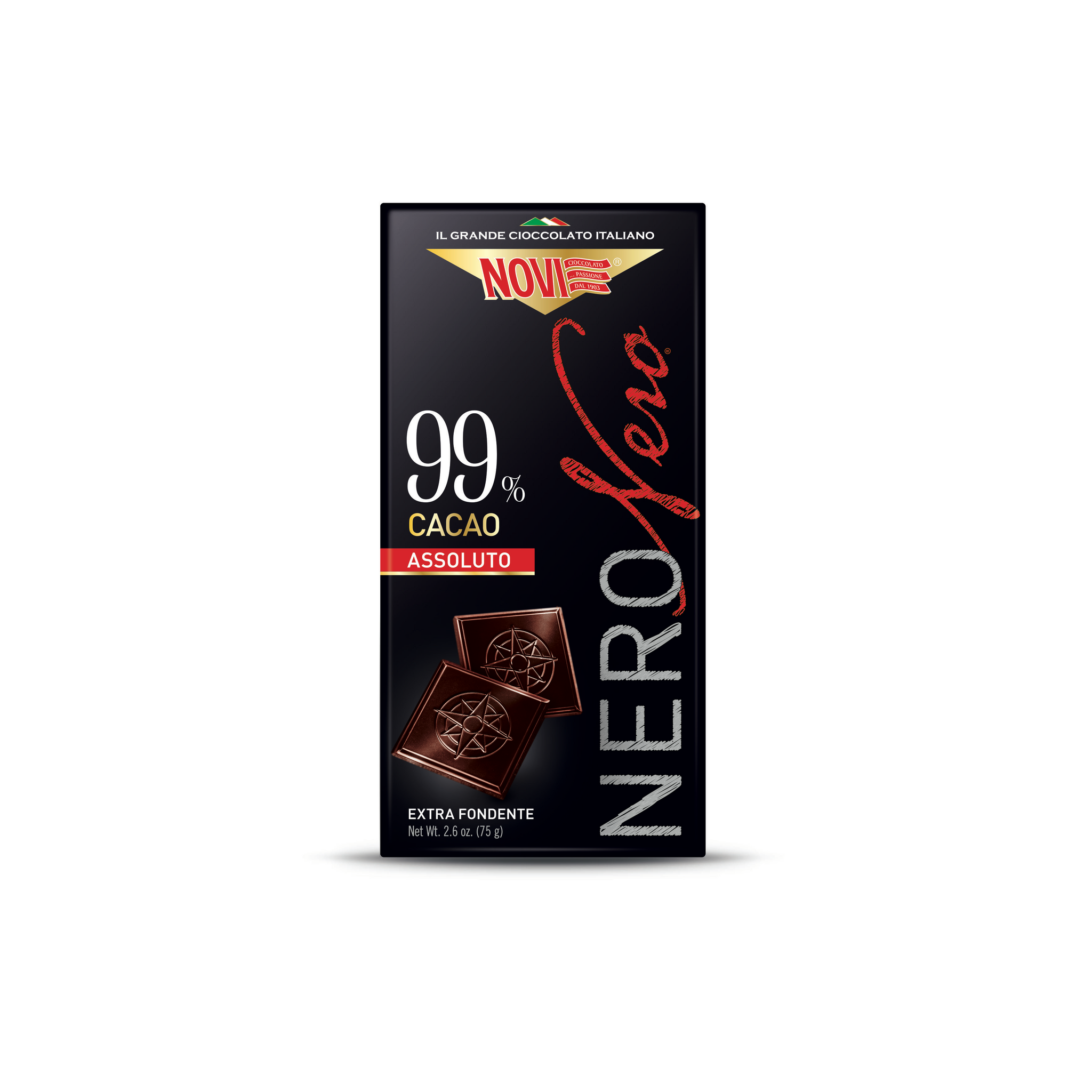NOVI Tablette de chocolat nero extra noir 99% cacao 75g