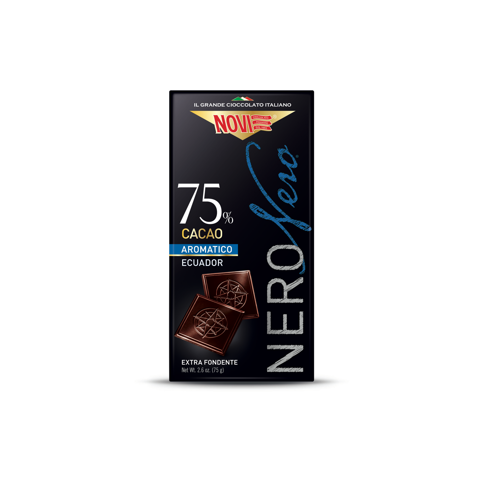 NOVI Tablette de chocolat noir 75% d'équateur 75g
